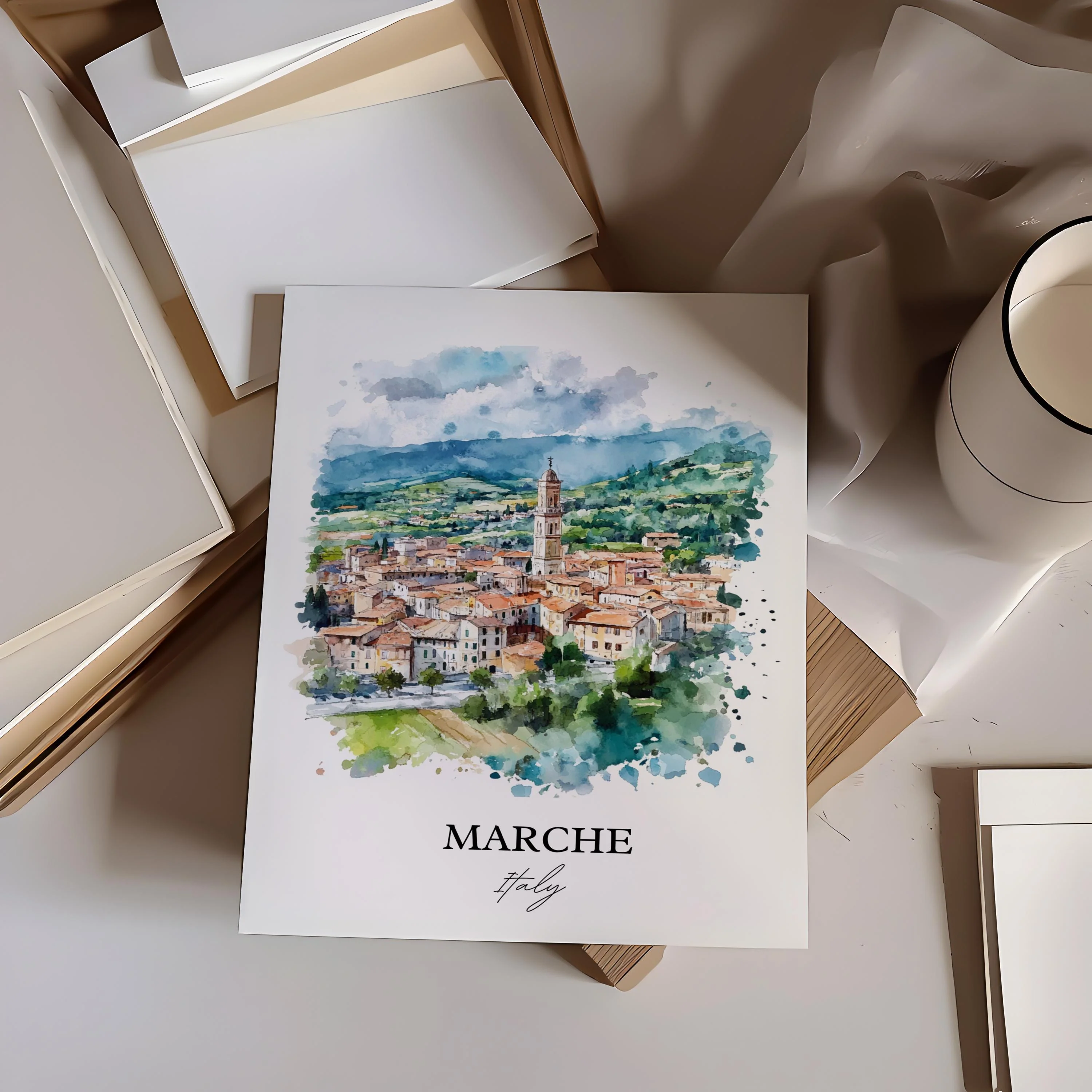 Marche, Italy – Watercolor Art Print - Image 6