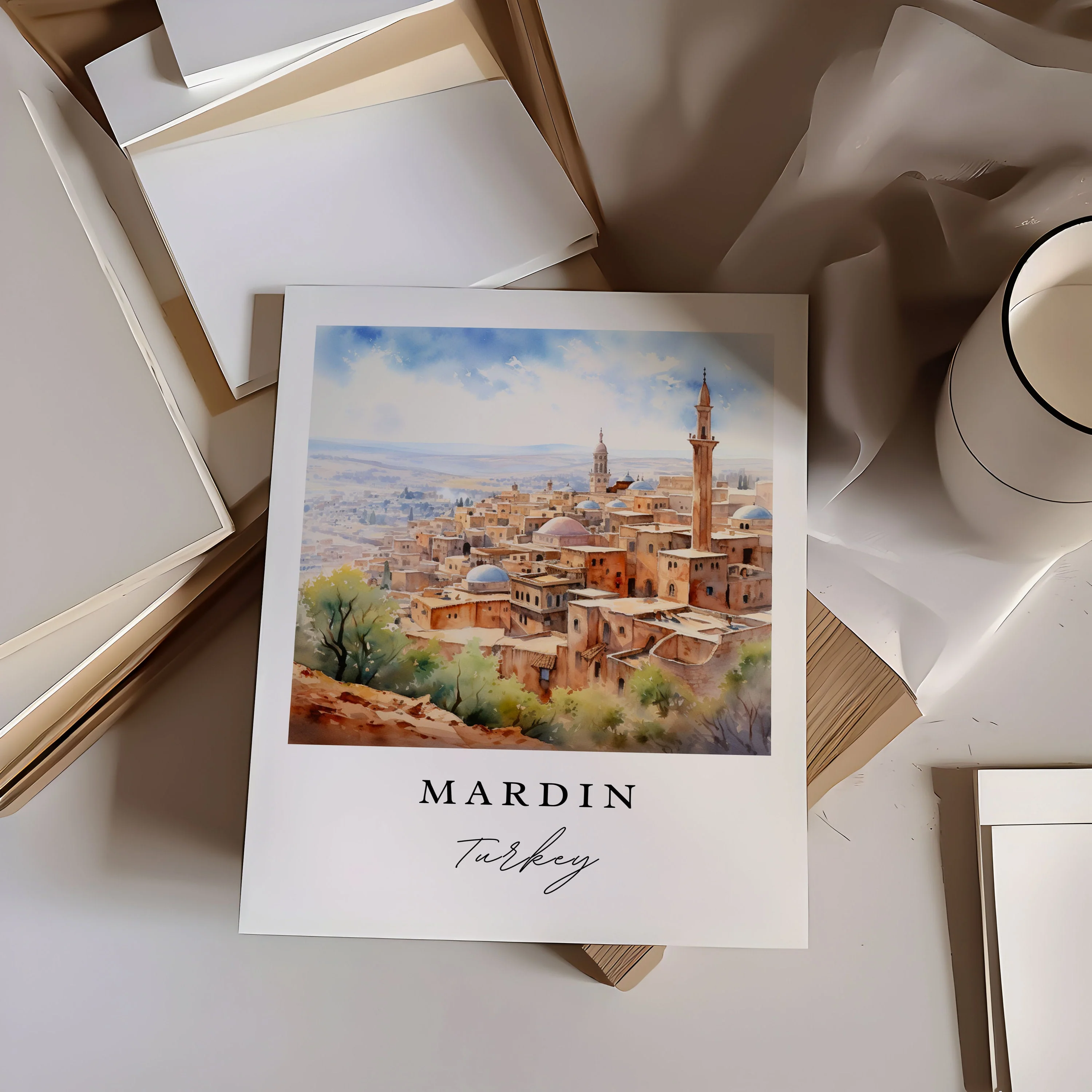 Mardin, Turkey – Watercolor Art Print - Image 2
