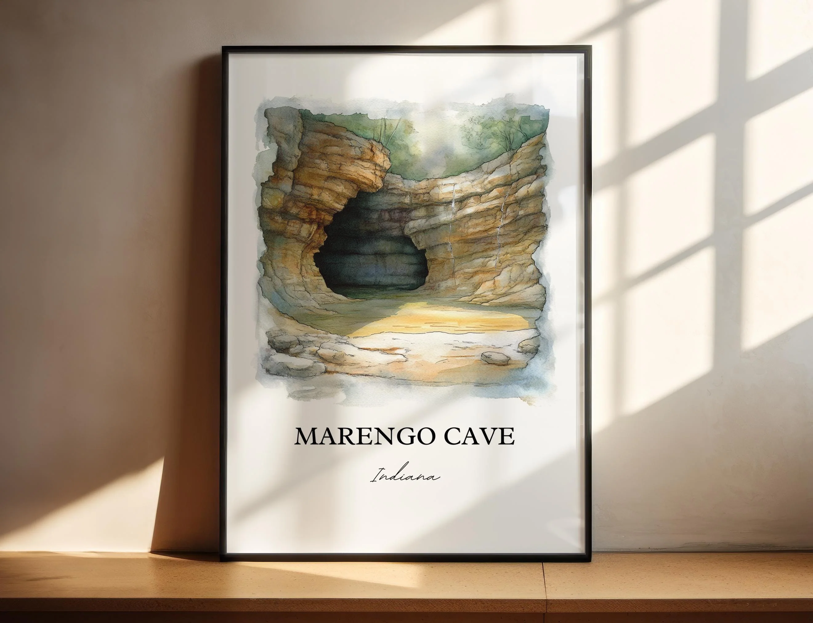 Marengo Cave, Indiana, Indiana – Watercolor Art Print