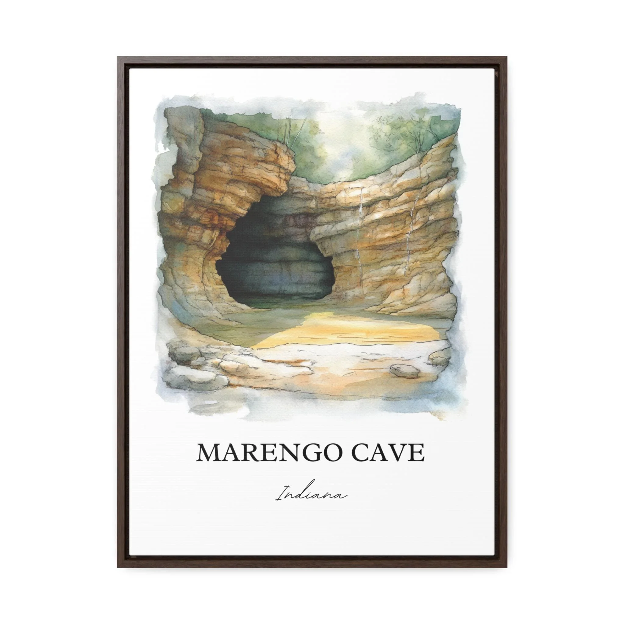 Marengo Cave, Indiana, Indiana – Watercolor Art Print - Image 7