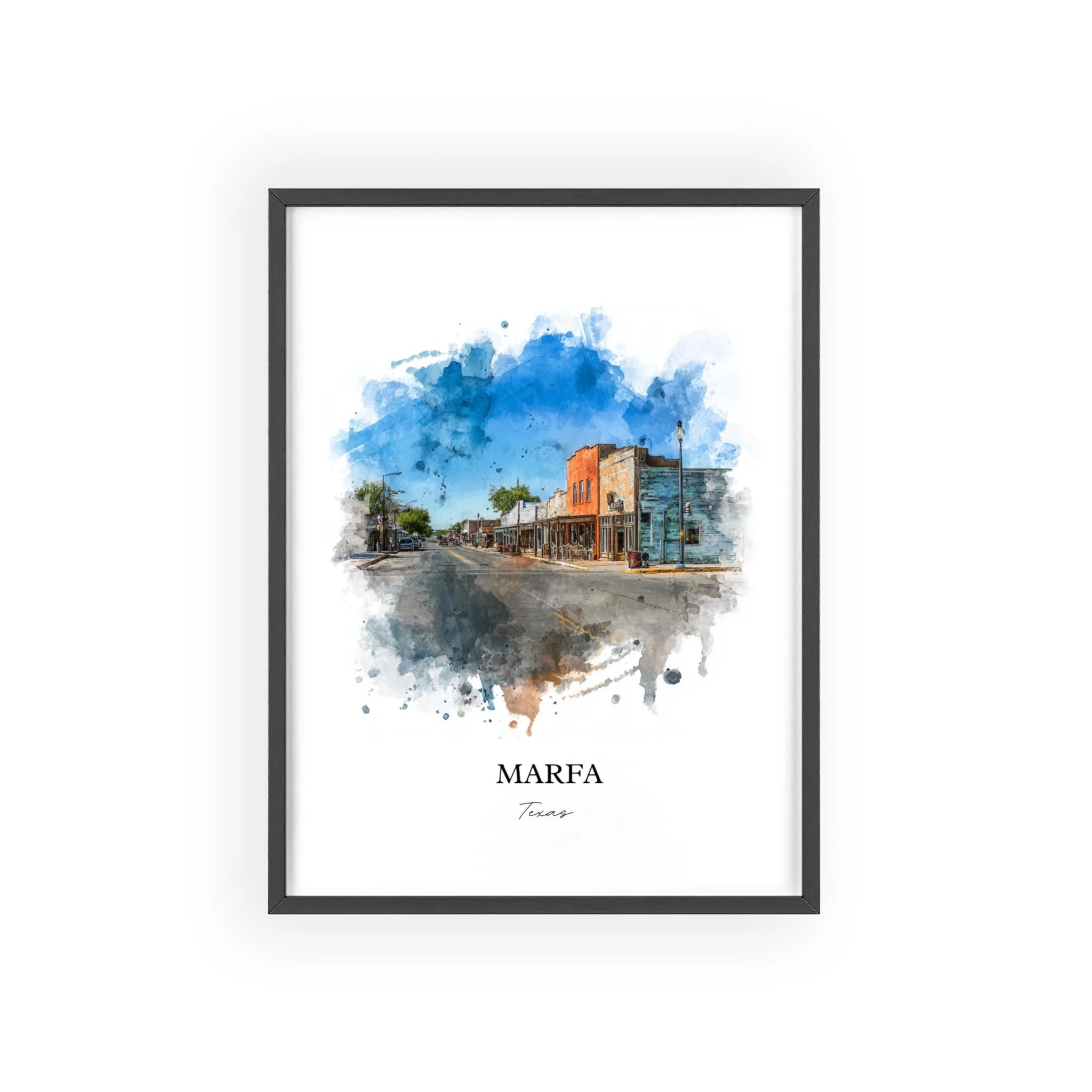 Marfa, Texas – Watercolor Art Print - Image 10