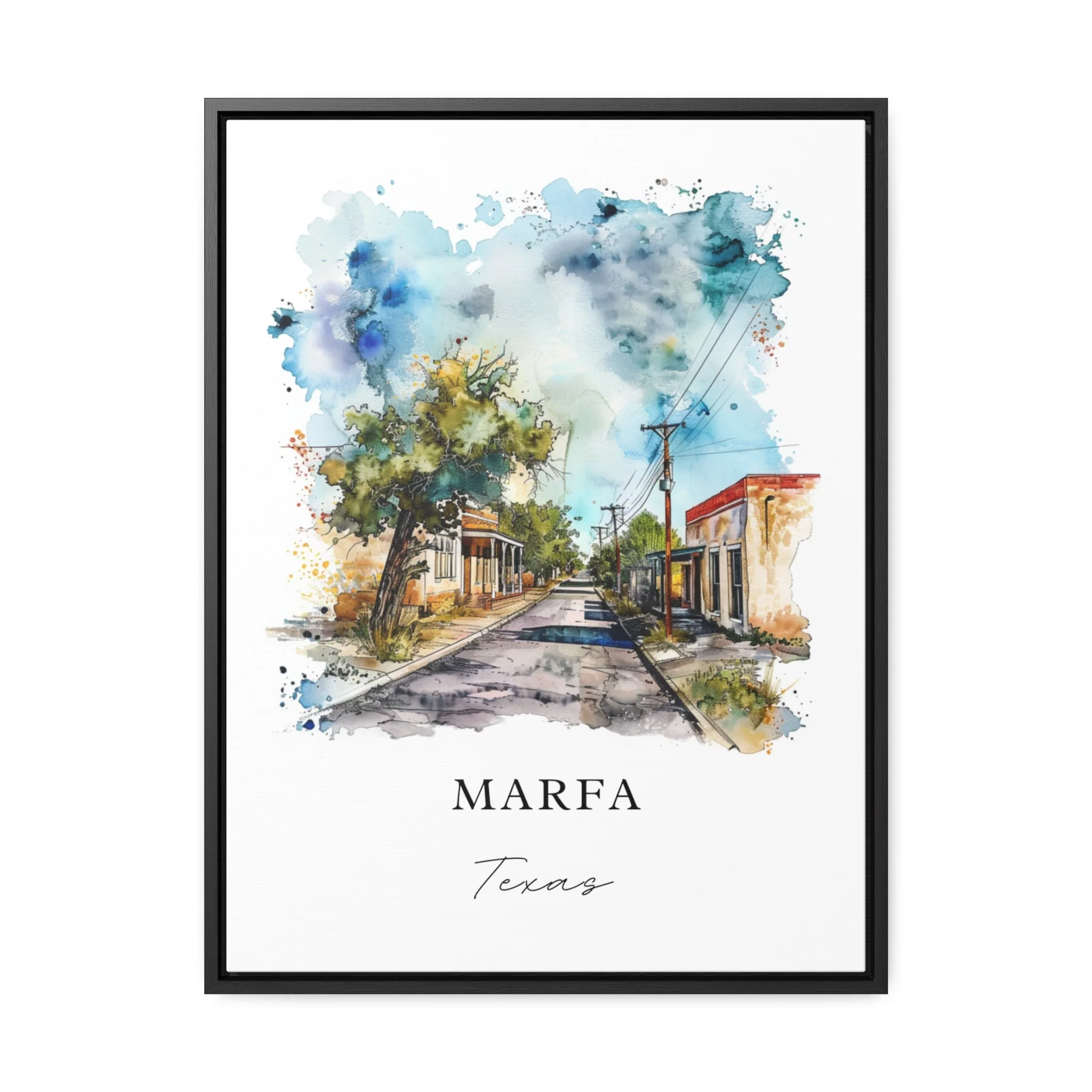 Marfa, Texas, Texas – Watercolor Art Print - Image 5