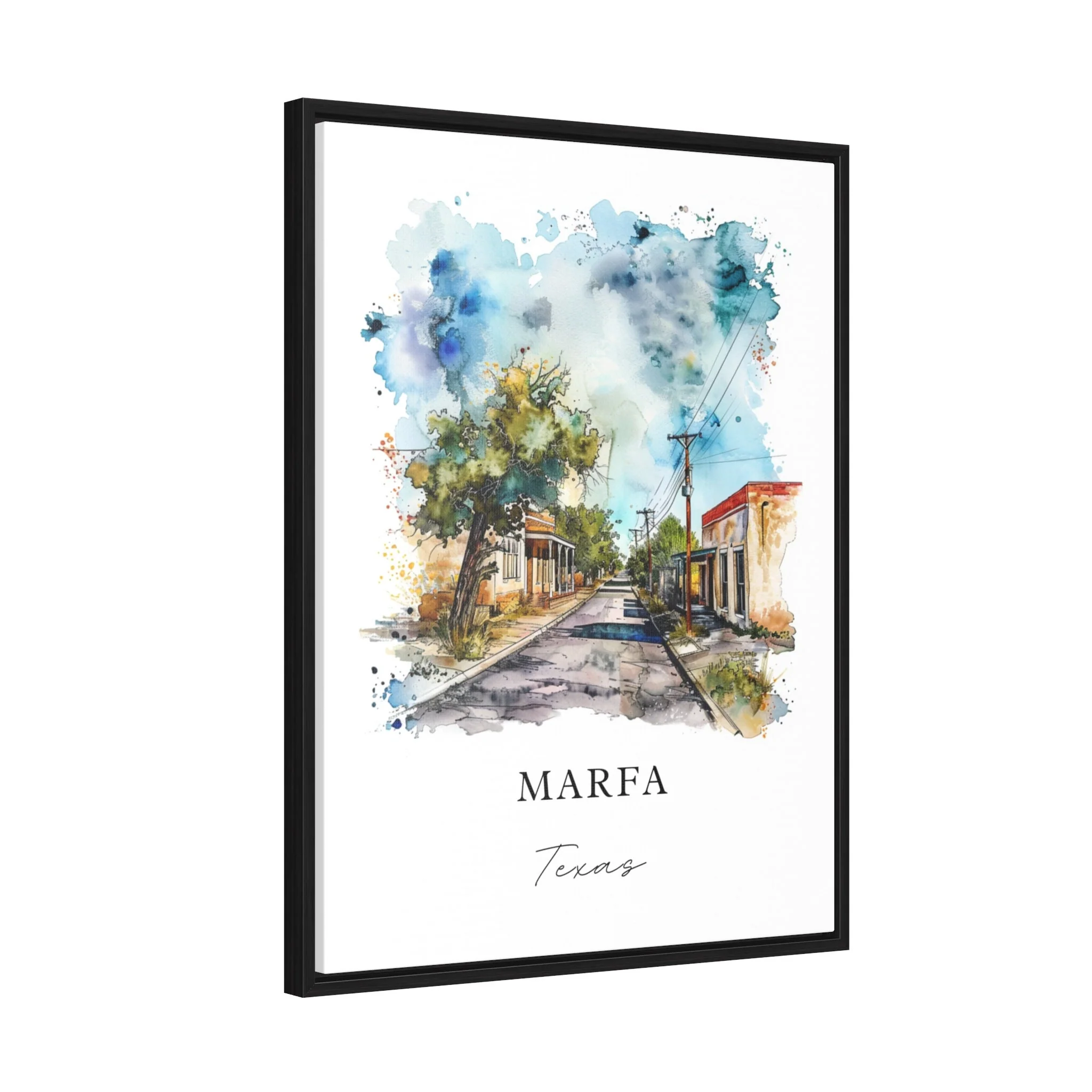 Marfa, Texas, Texas – Watercolor Art Print - Image 6
