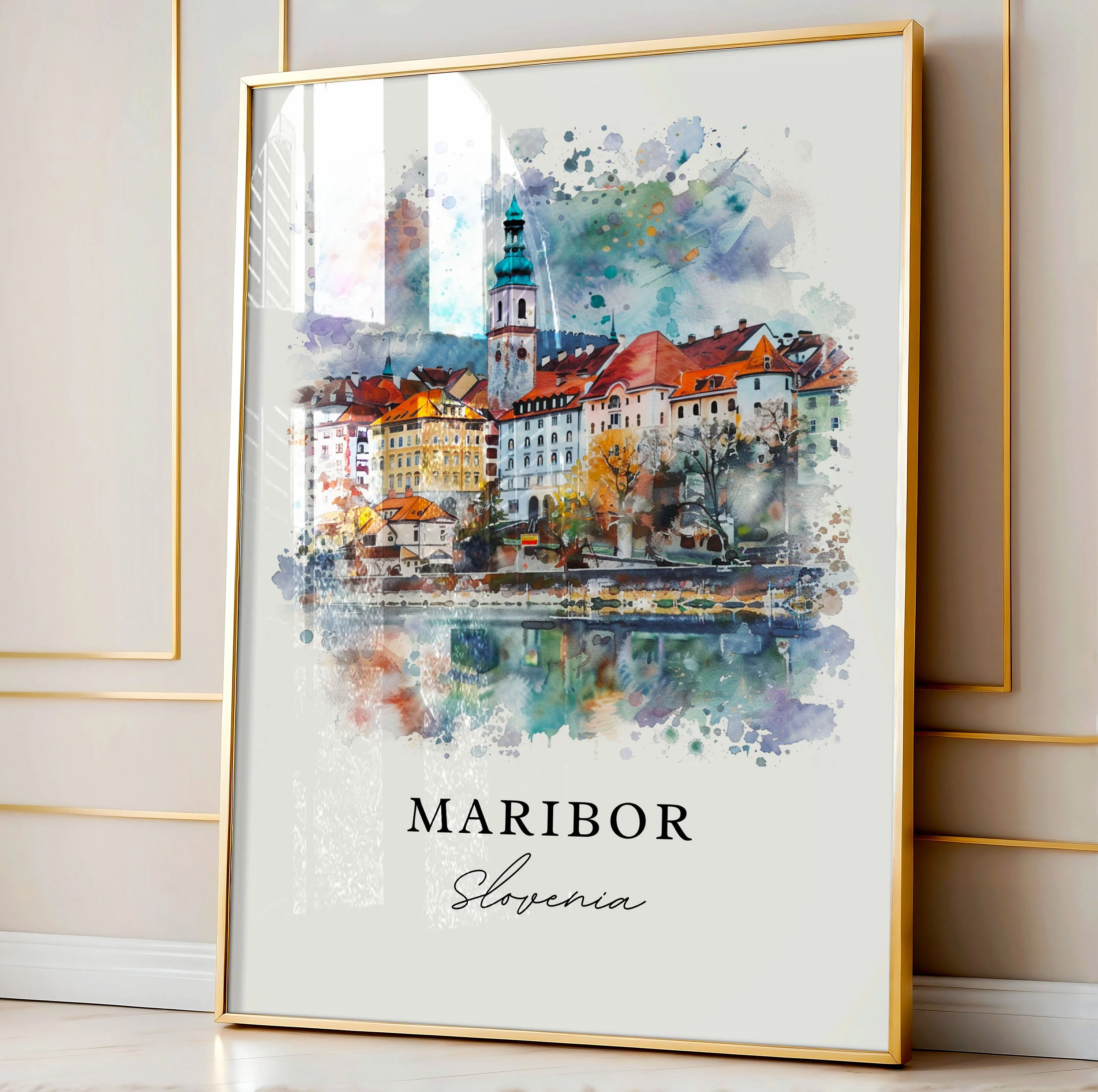 Maribor, Slovenia – Watercolor Art Print - Image 4