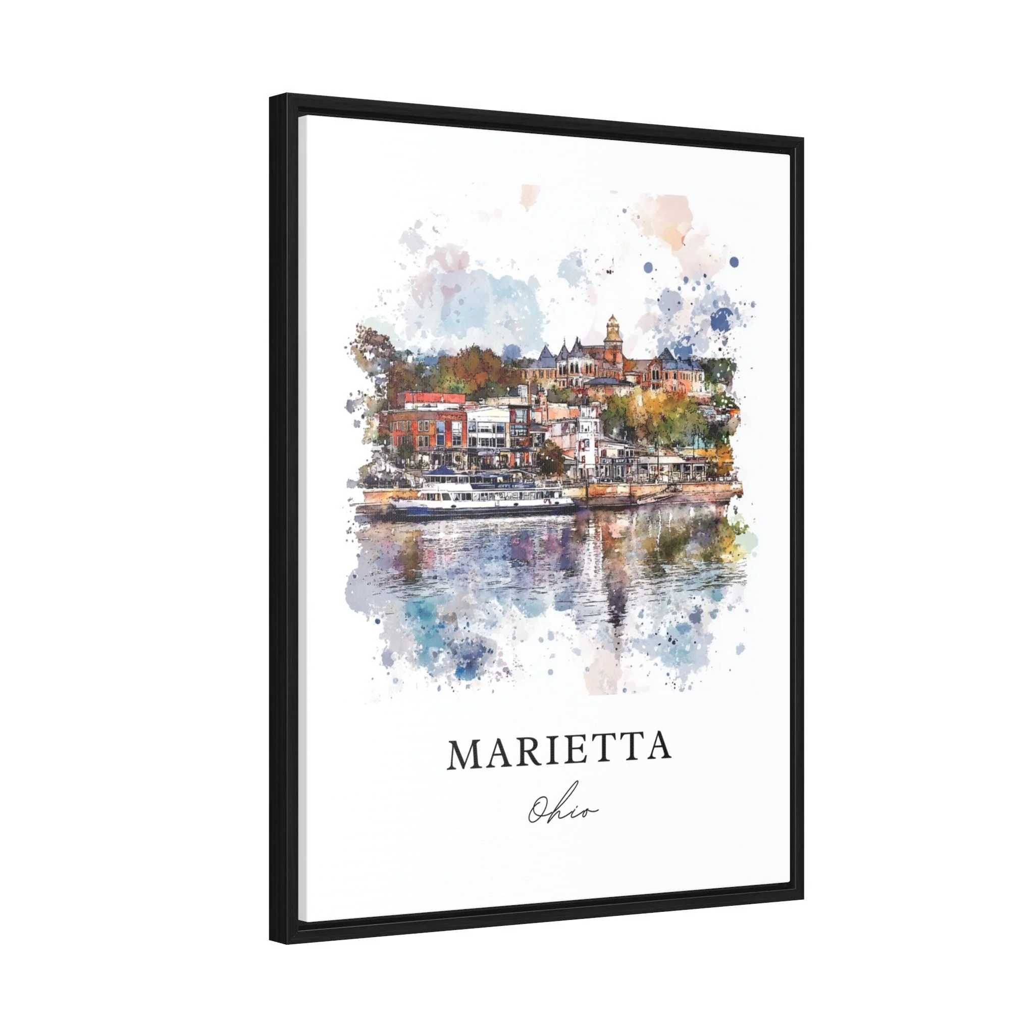 Marietta, Ohio, Ohio – Watercolor Art Print - Image 6