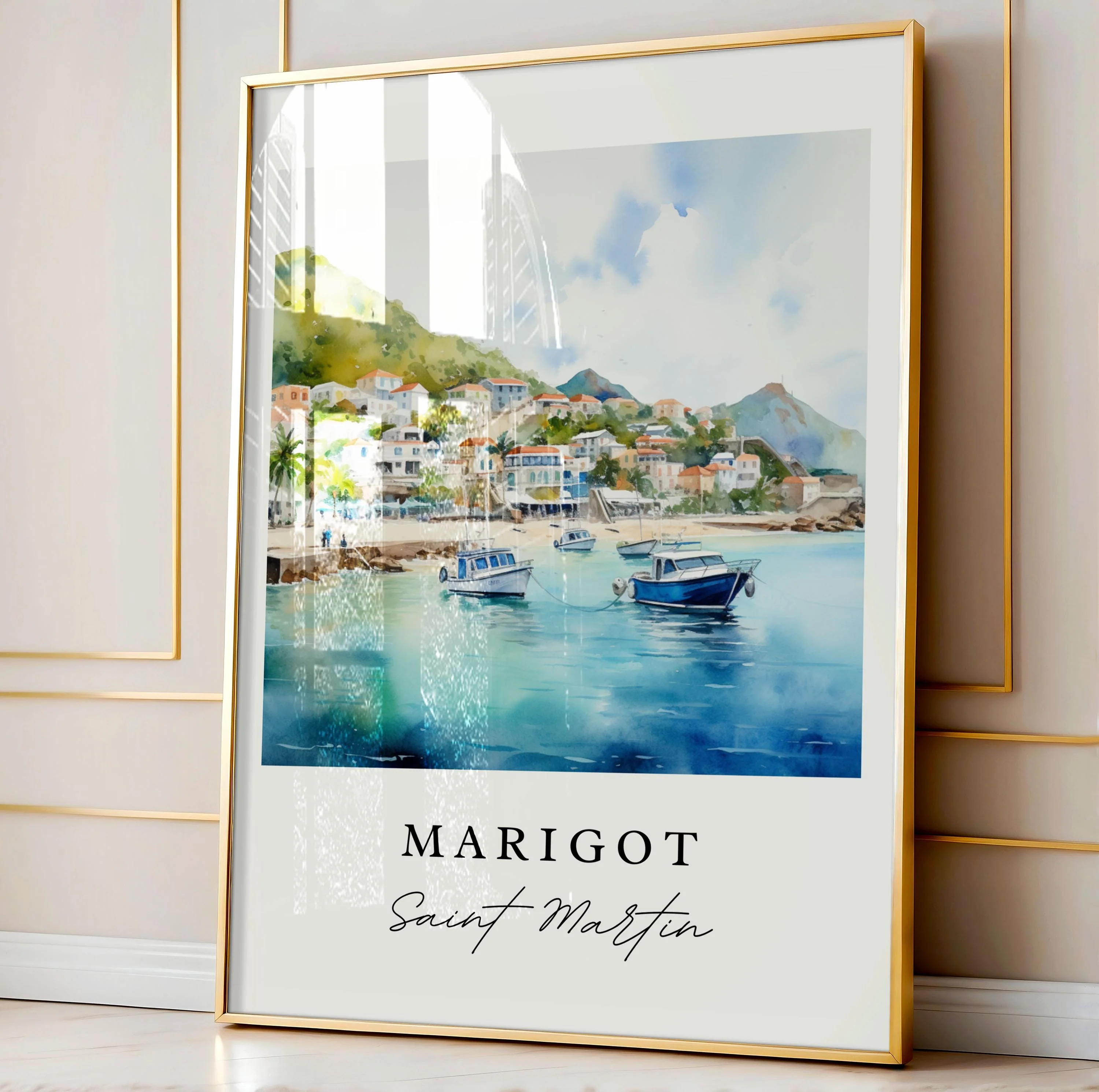Marigot, Saint Martin – Watercolor Art Print - Image 4