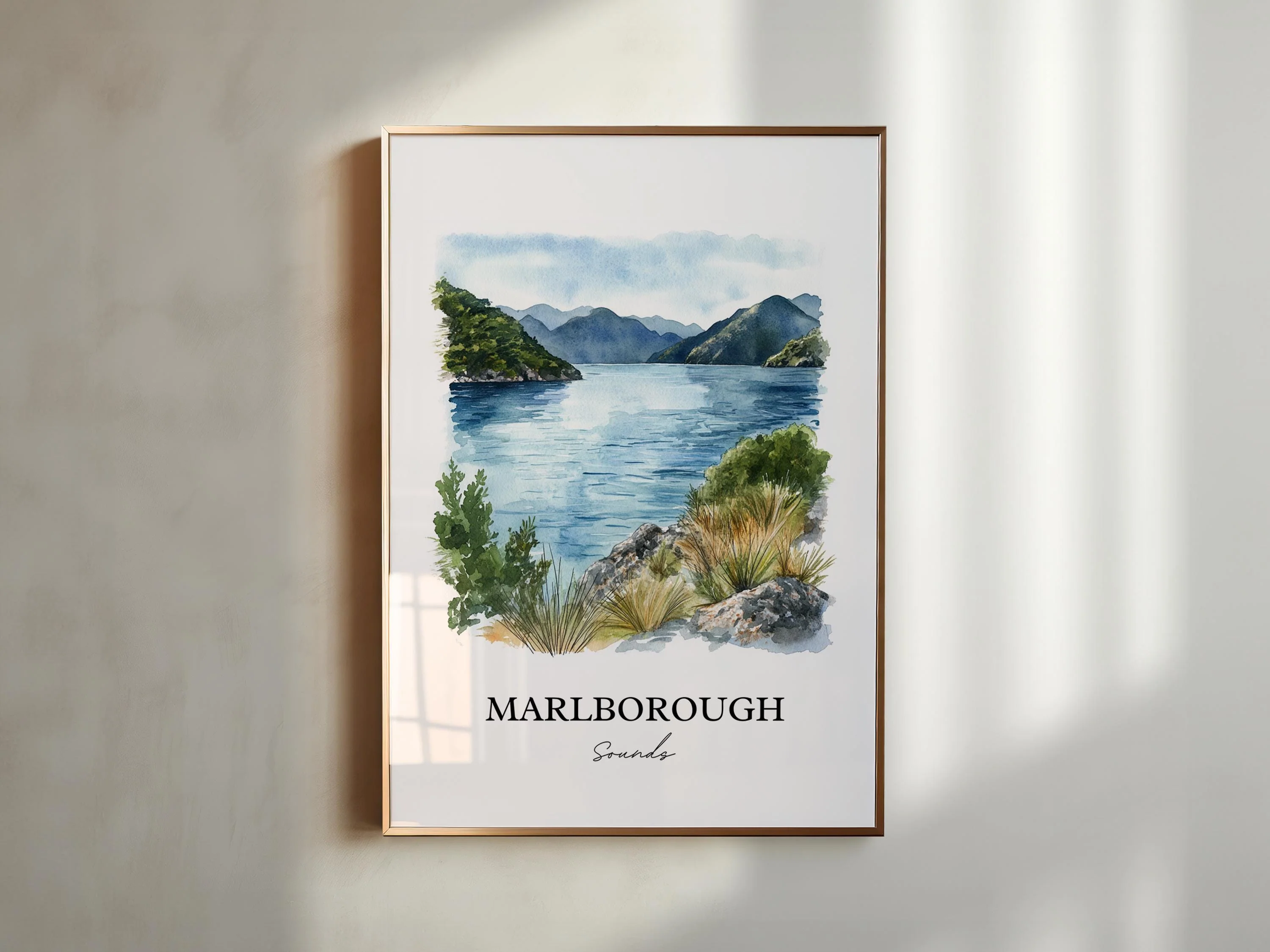Marlborough Sounds, New Zealand – Watercolor Art Print - Image 5