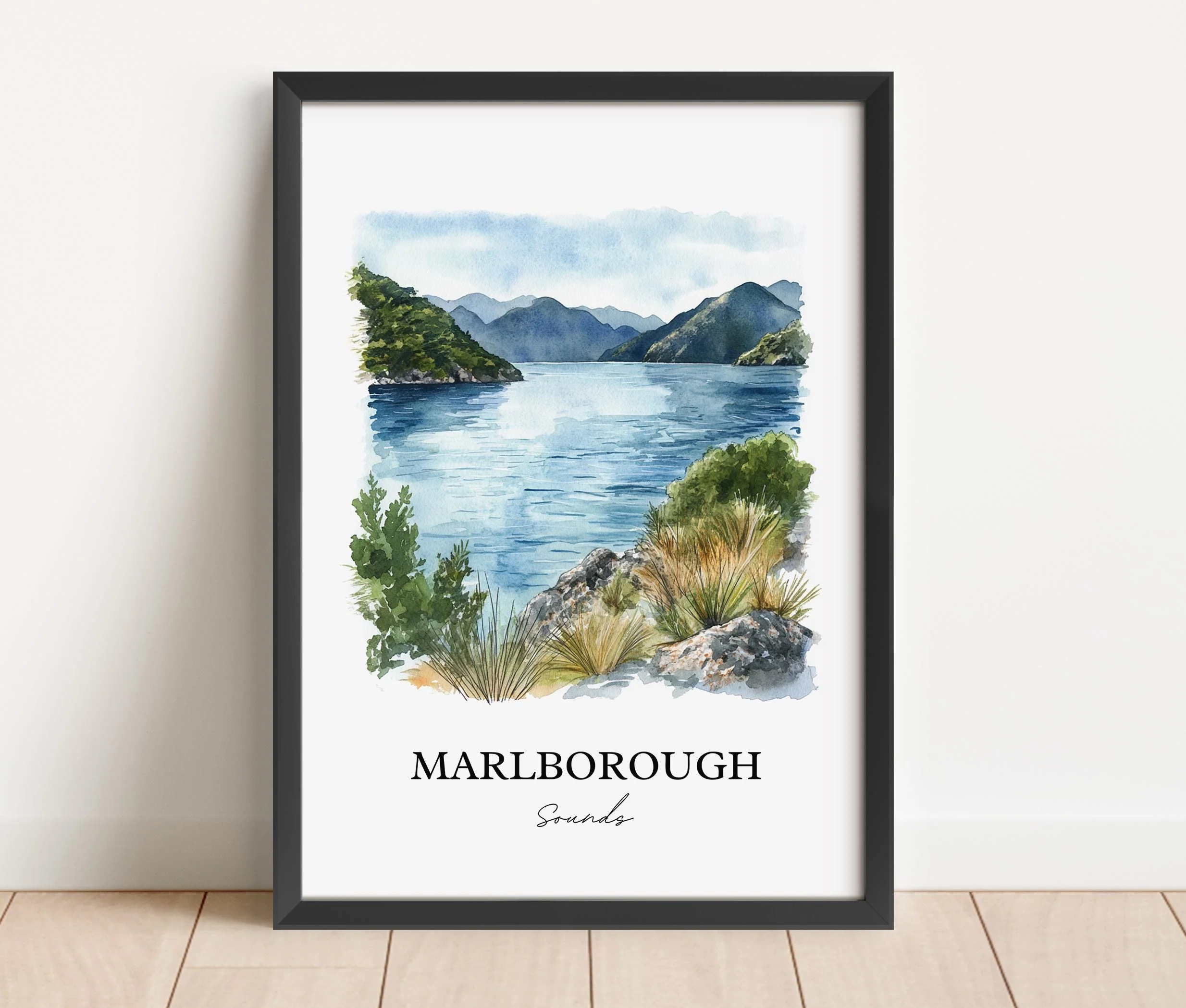 Marlborough Sounds, New Zealand – Watercolor Art Print - Image 6