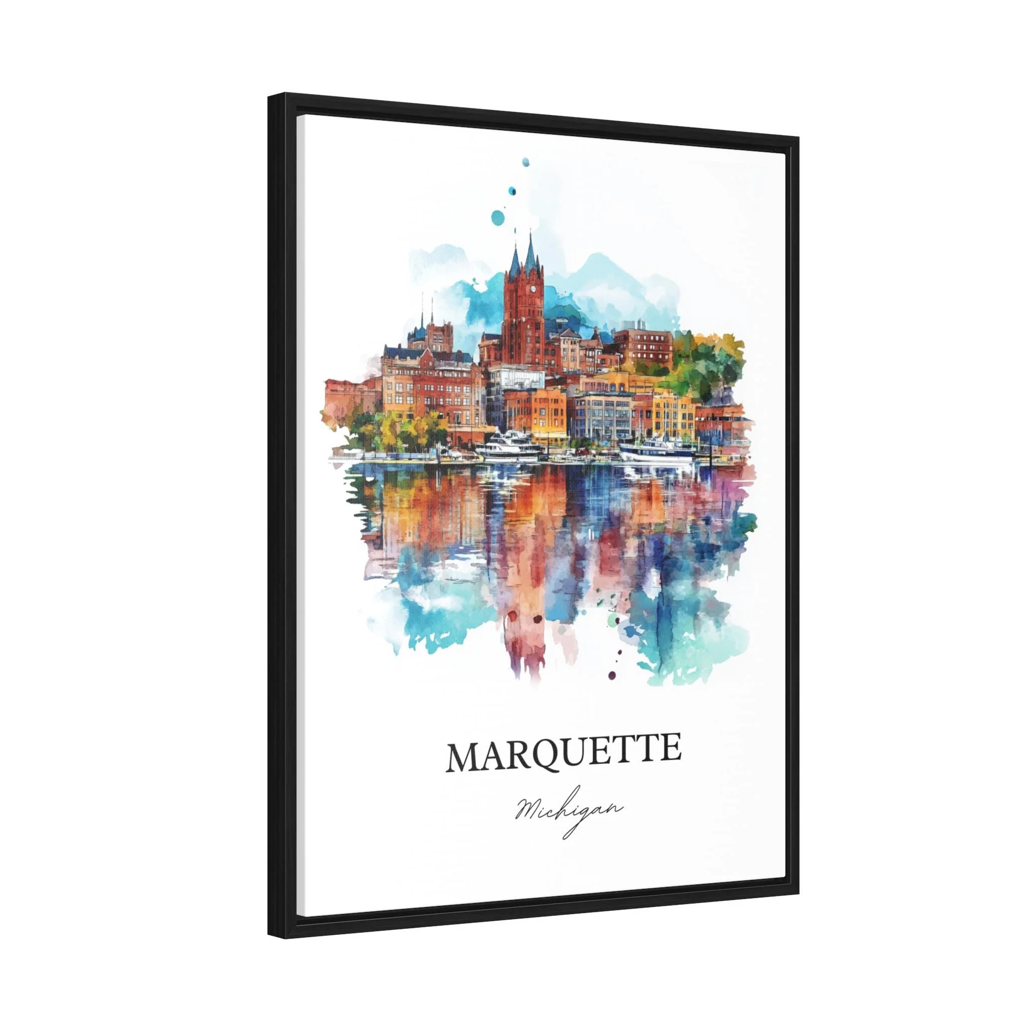 Marquette, Michigan, USA – Watercolor Art Print - Image 8