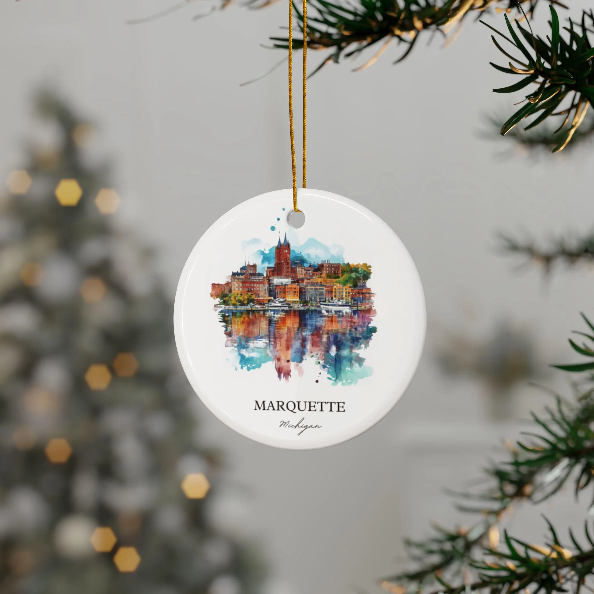 Marquette Ornament: Unique Marquette Michigan Souvenir, Marquette Xmas Decor, and Authentic Marquette Gift - Image 2