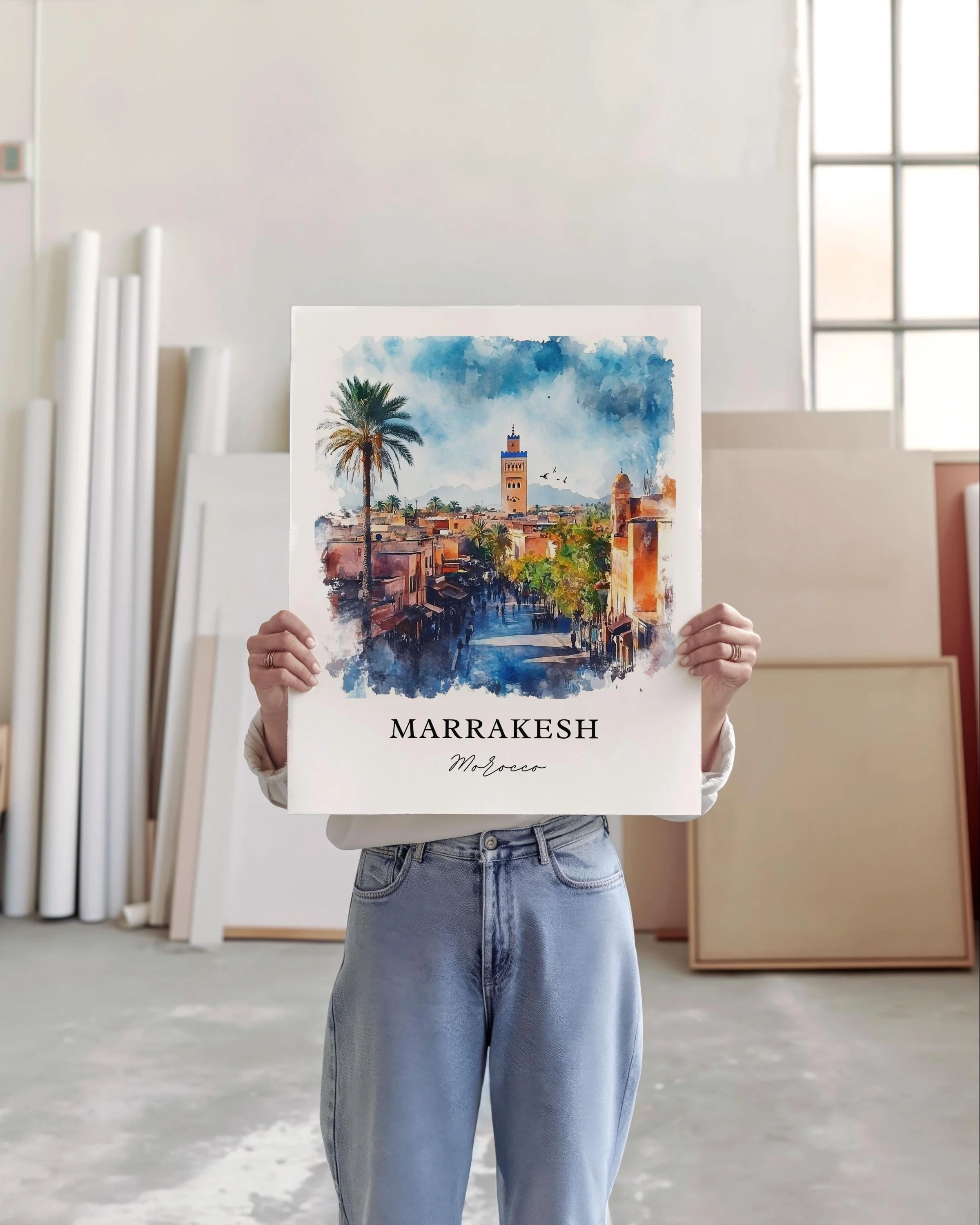 Marrakesh, Morocco – Watercolor Art Print - Image 3