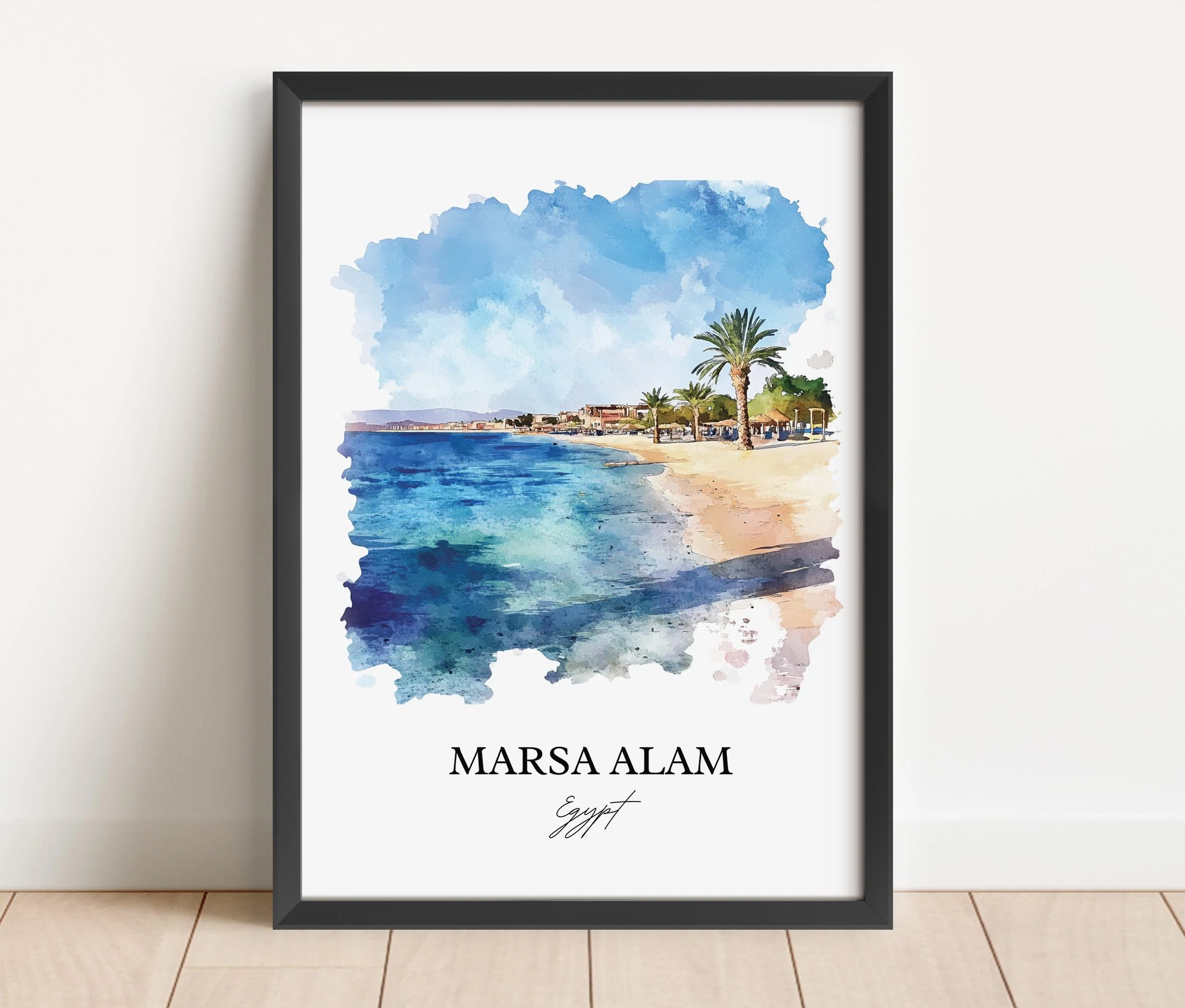 Marsa Alam, Egypt – Abu Dabab Bay Watercolor Art Print - Image 6