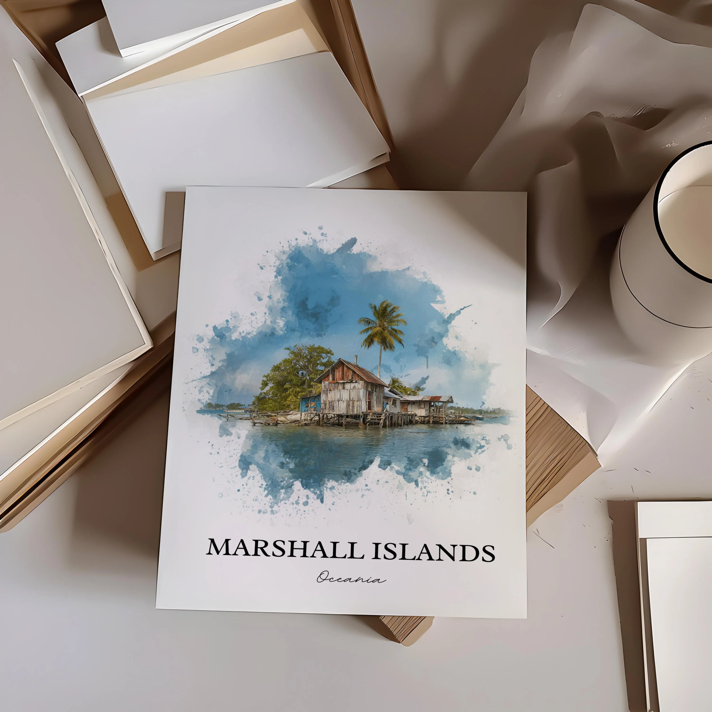 Marshall Islands, Oceania – Watercolor Art Print - Image 5