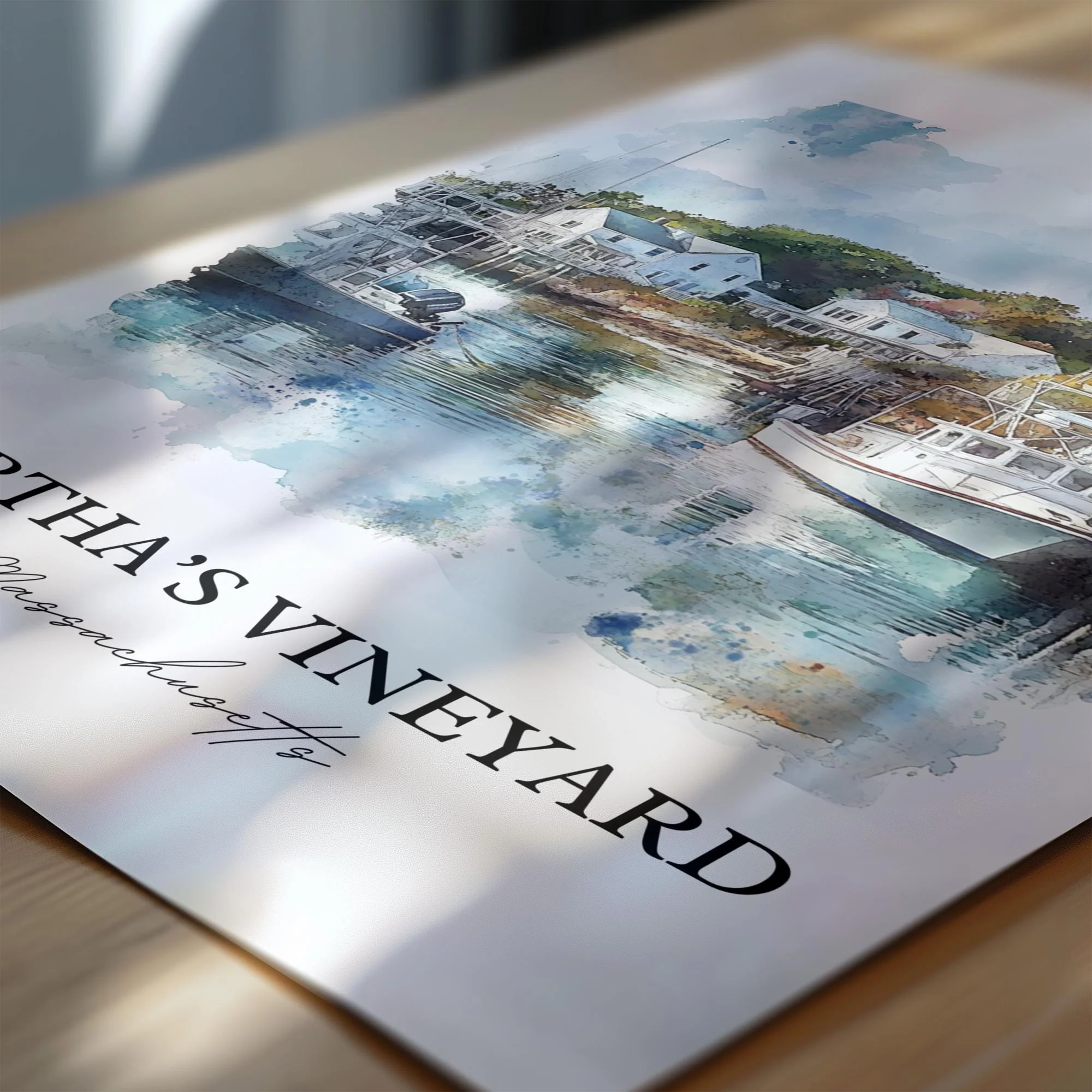 Martha's Vineyard, USA – Watercolor Art Print - Image 2