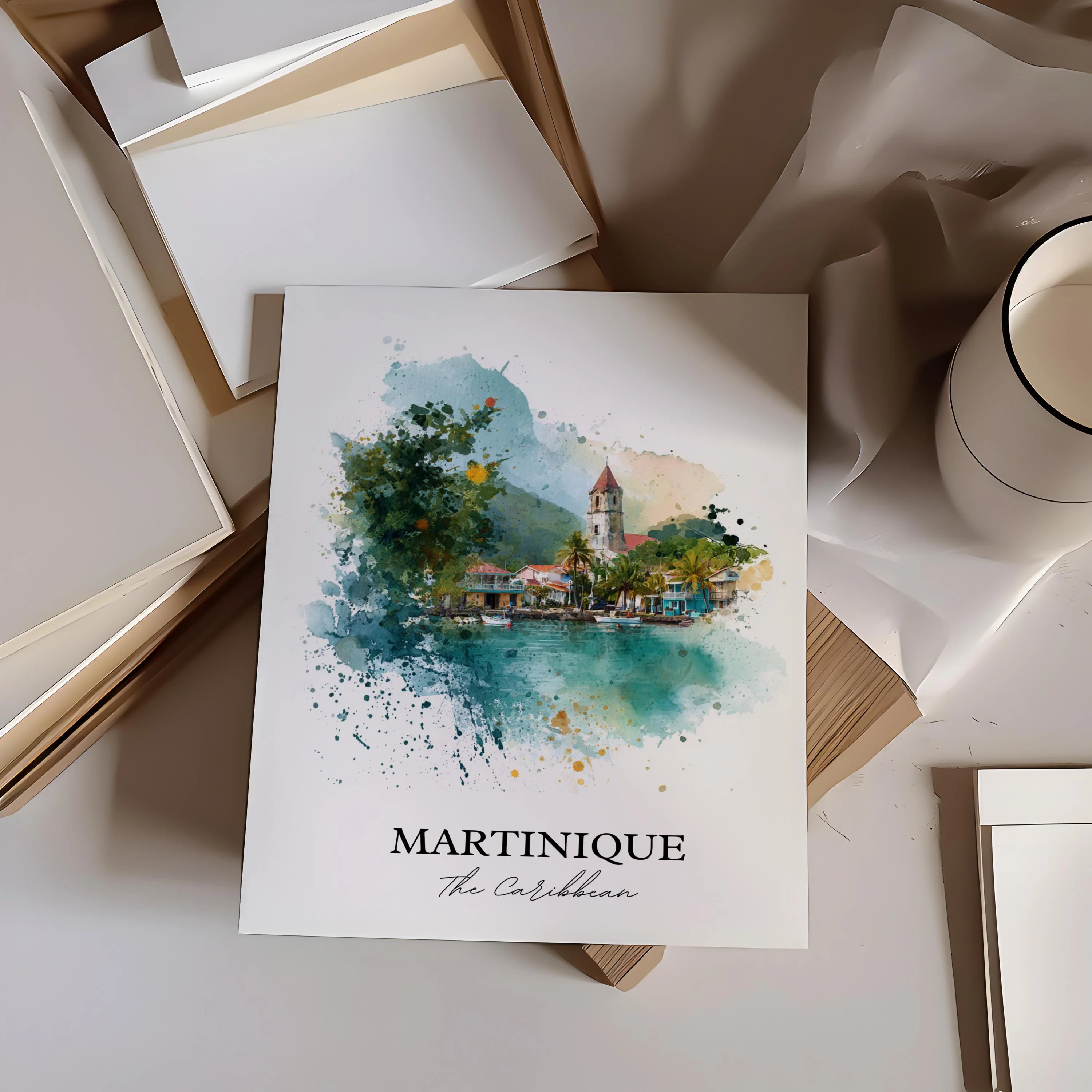Martinique, Caribbean Islands – Watercolor Art Print - Image 5