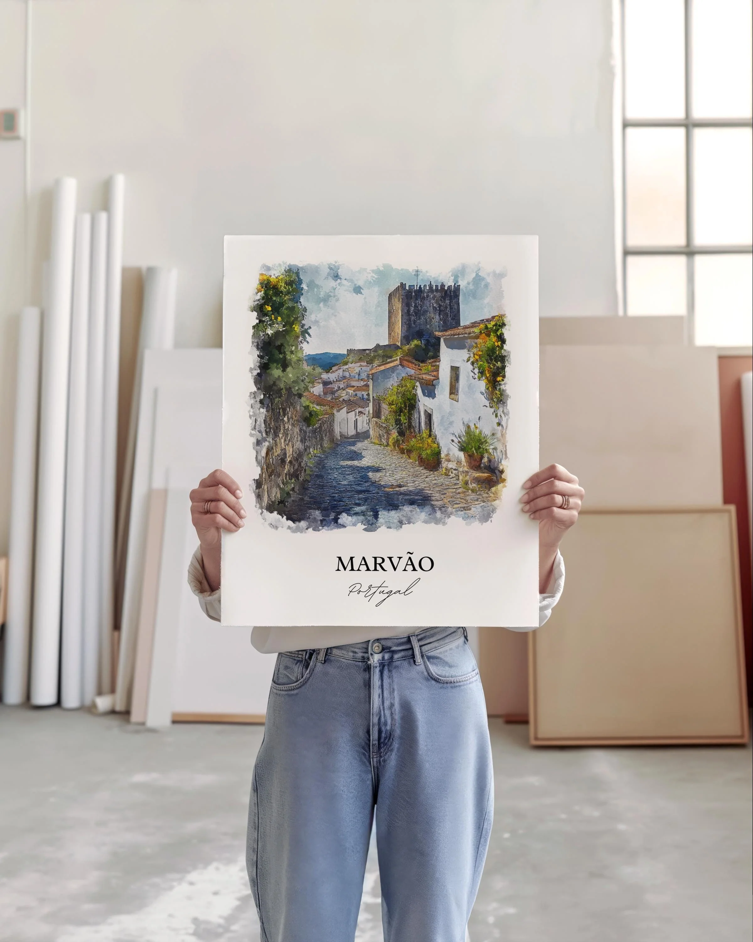 Marvão, Portugal – Watercolor Art Print - Image 3
