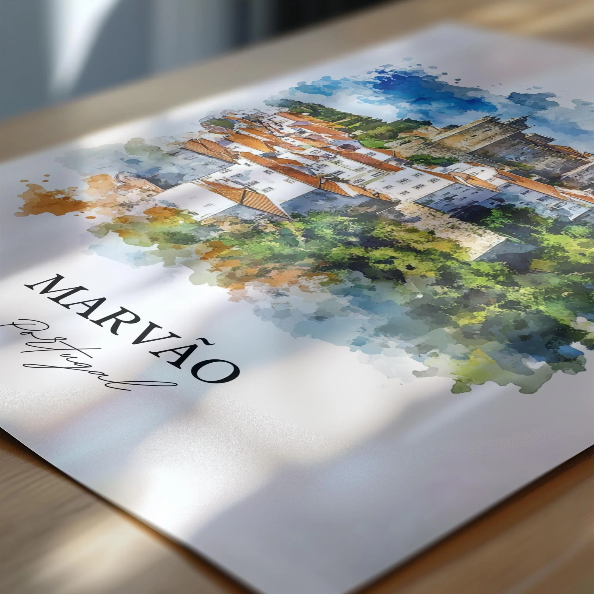 Marvao, Portugal – Watercolor Art Print - Image 2