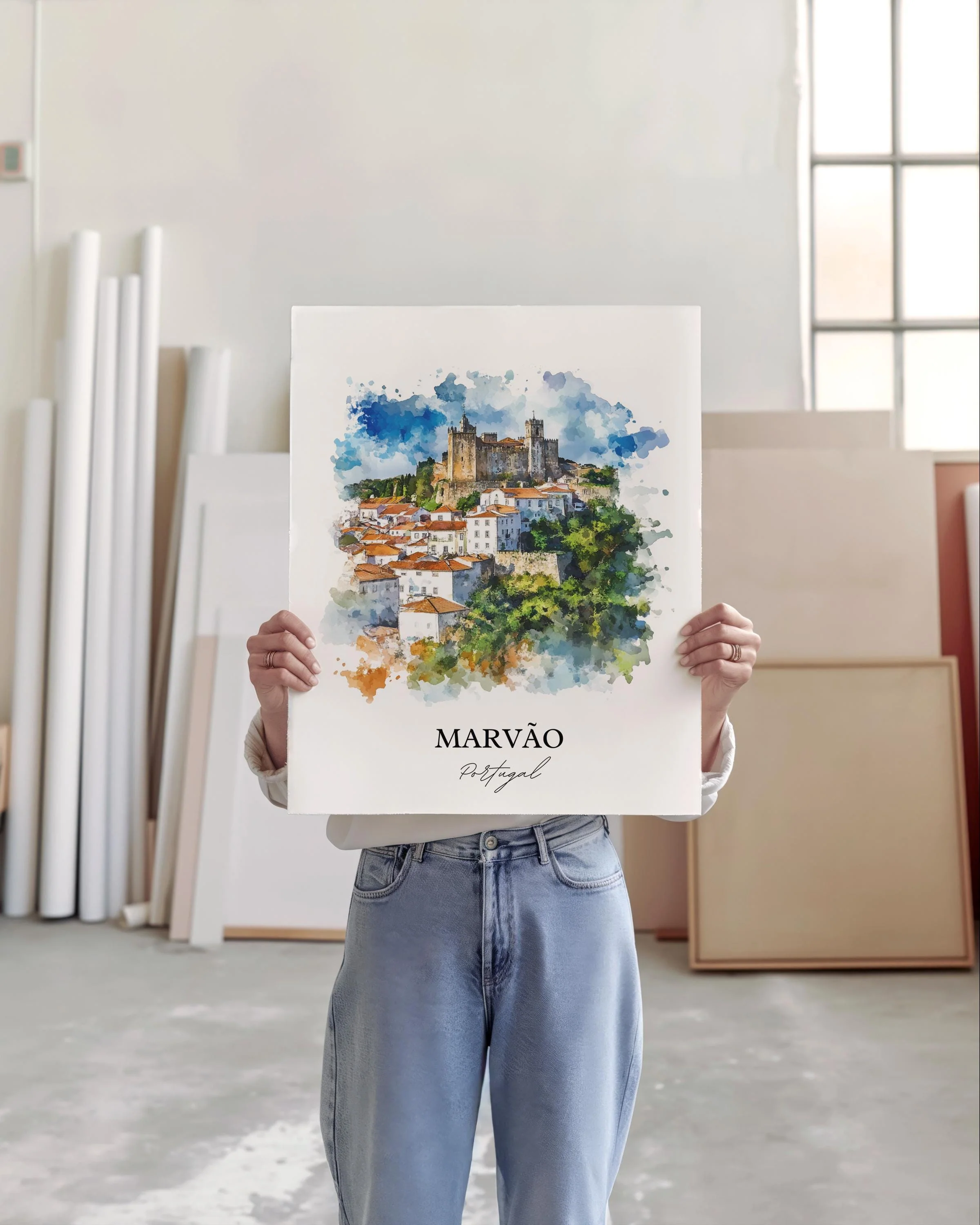 Marvao, Portugal – Watercolor Art Print - Image 3