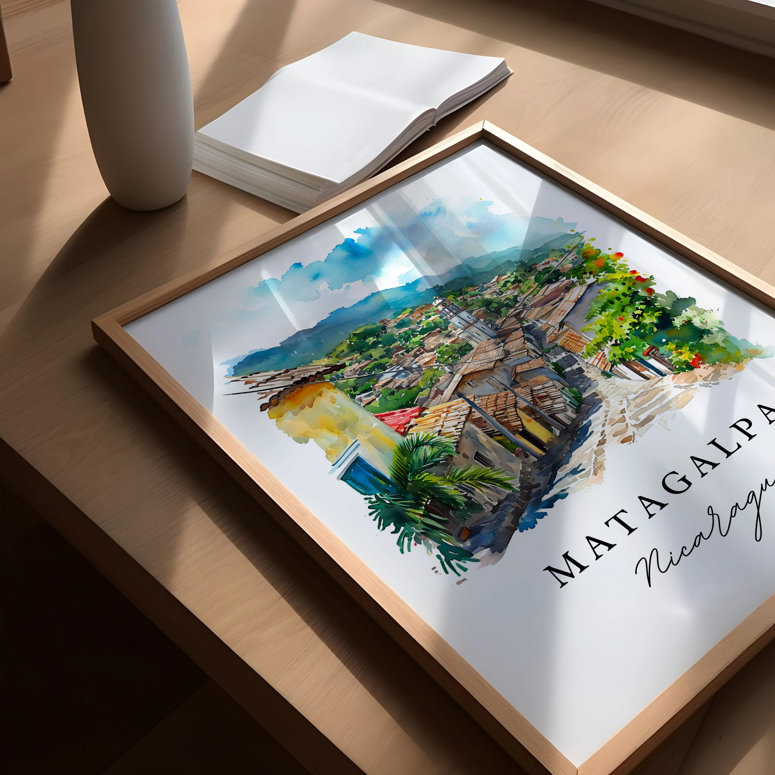 Matagalpa, Nicaragua – Watercolor Art Print - Image 3