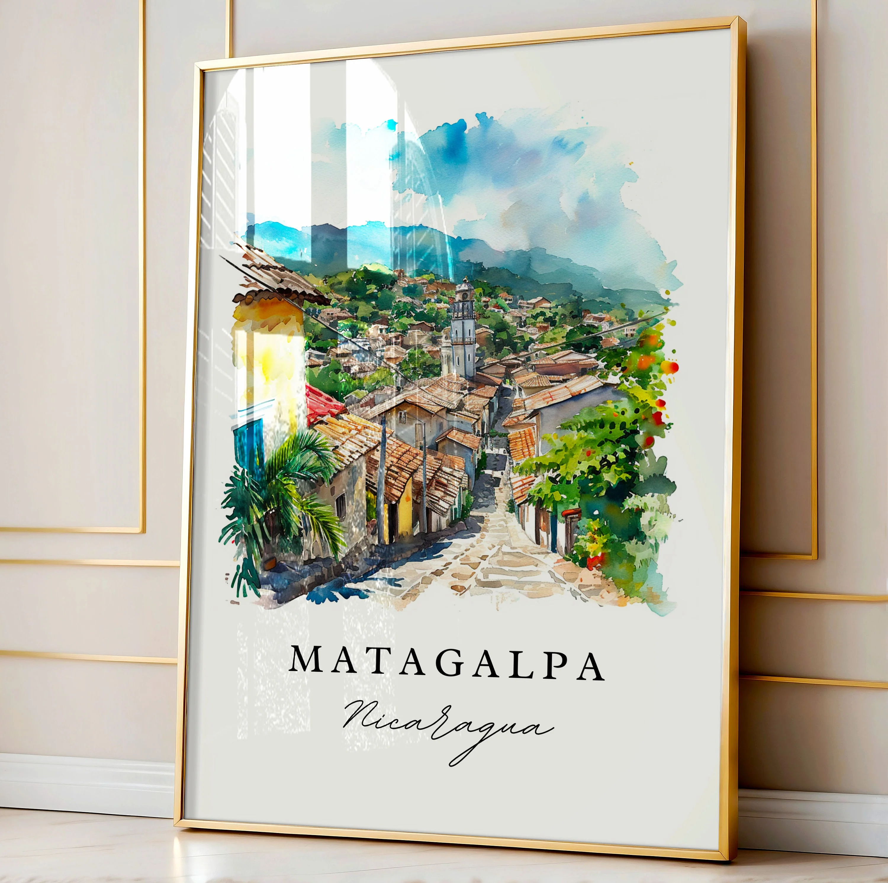 Matagalpa, Nicaragua – Watercolor Art Print - Image 4