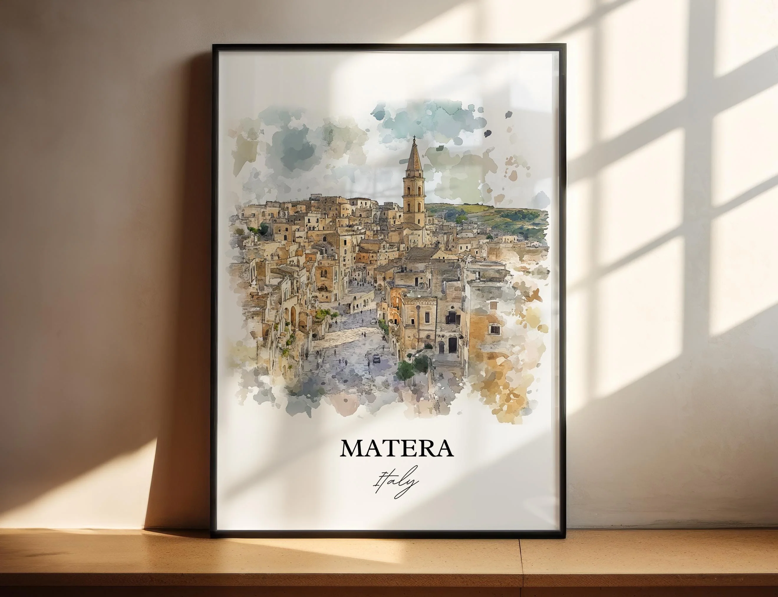 Matera, Italy – Watercolor Art Print