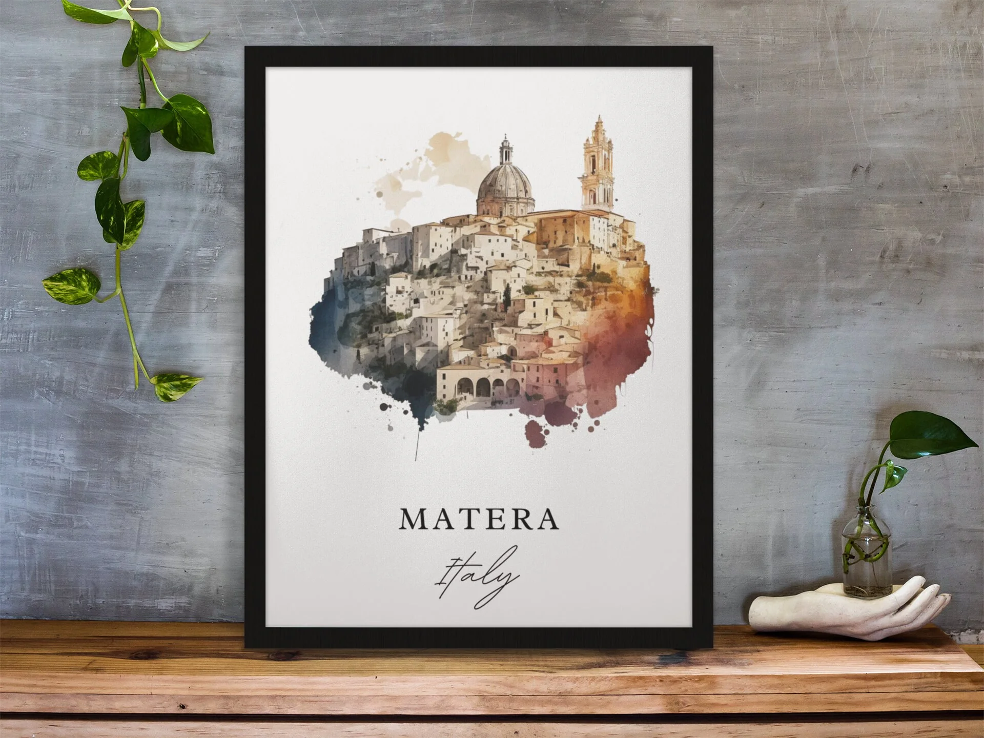 Matera, Italy – Watercolor Art Print