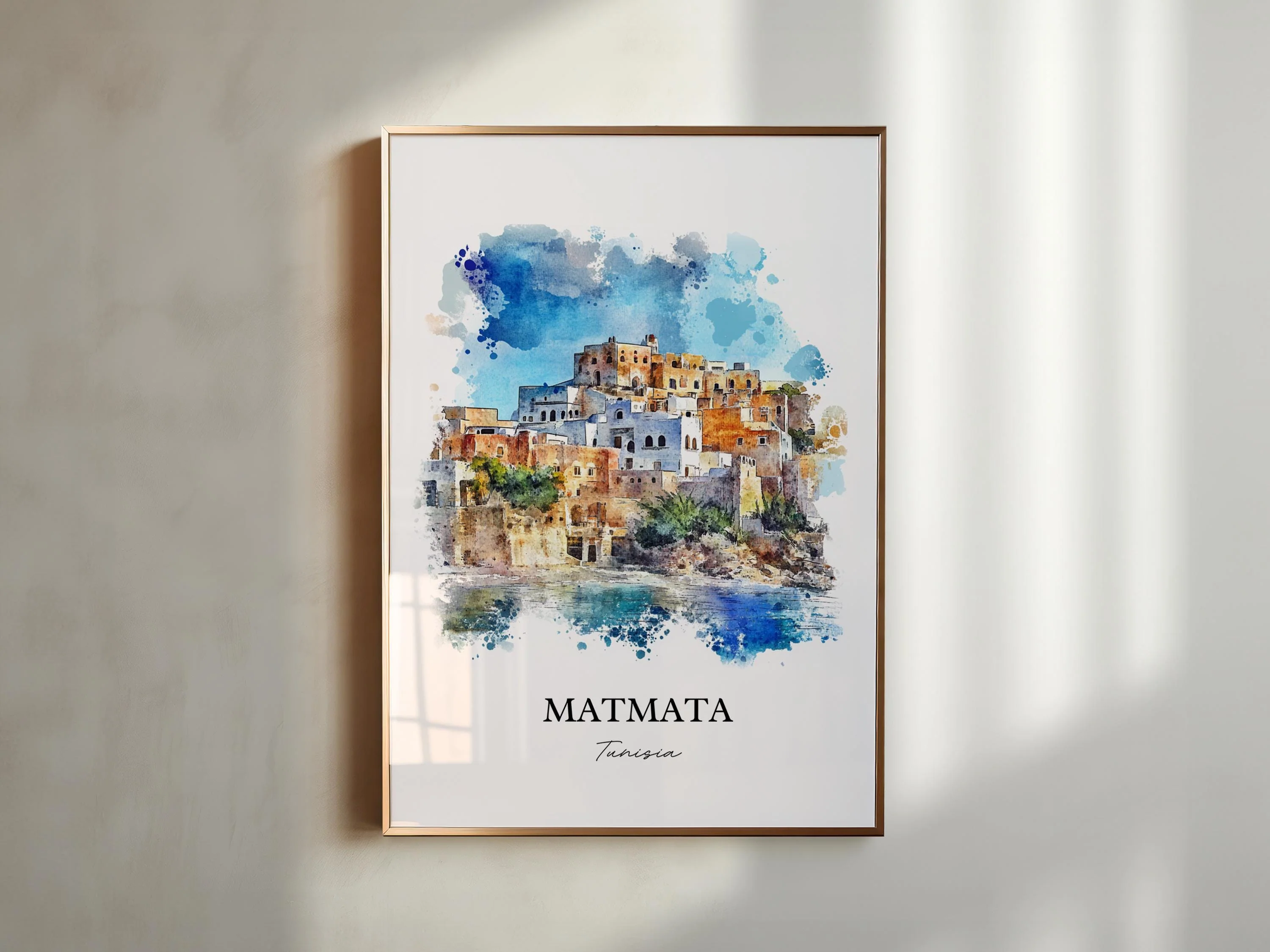 Matmata, Tunisia – Watercolor Art Print - Image 4