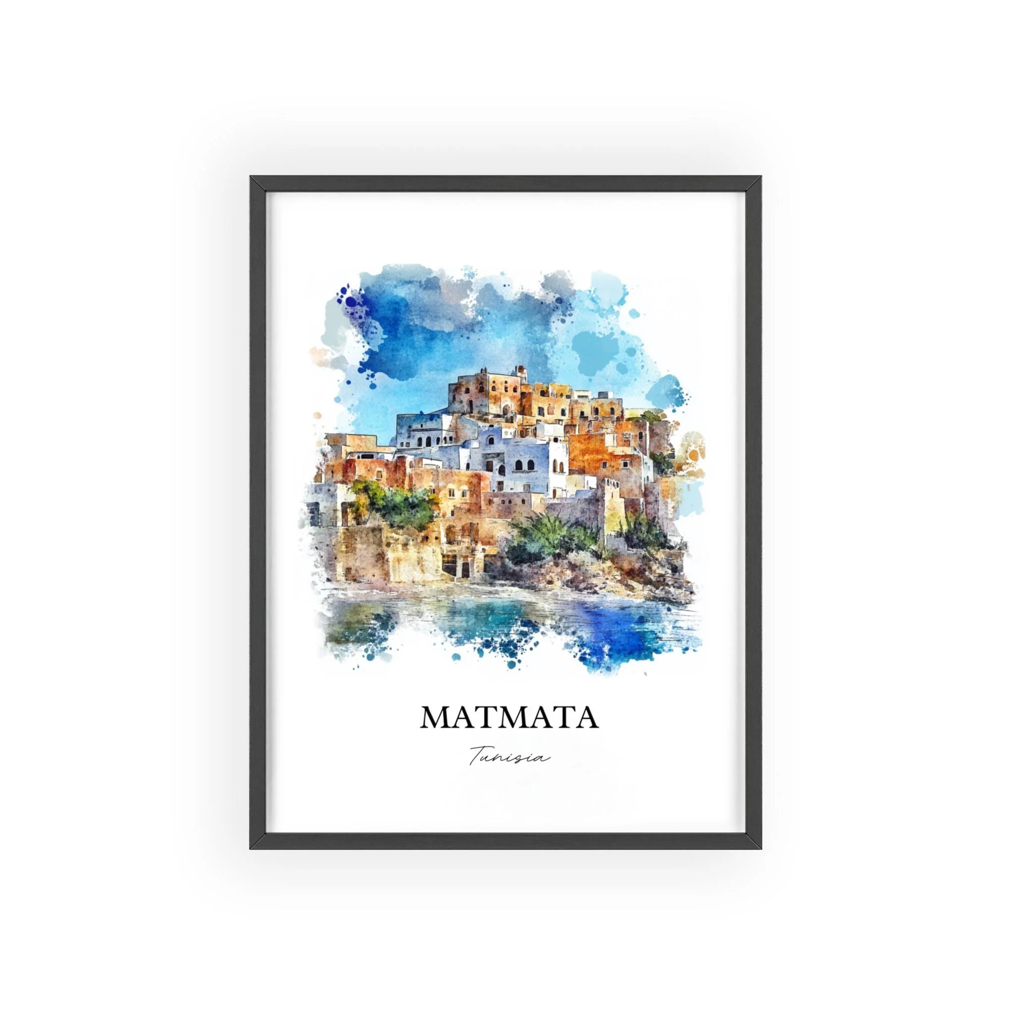 Matmata, Tunisia – Watercolor Art Print - Image 7