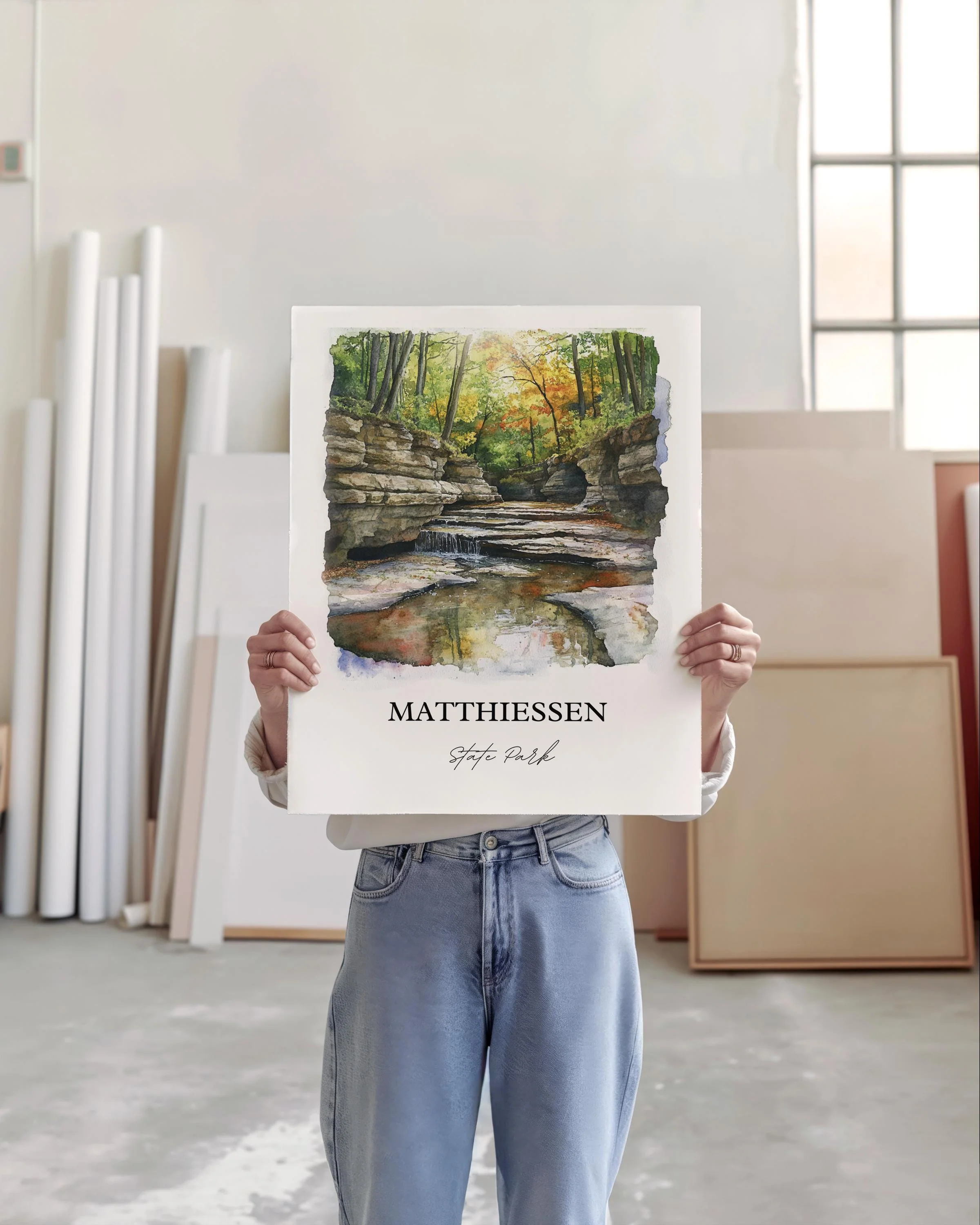 Matthiessen State Park, USA – Watercolor Art Print - Image 2