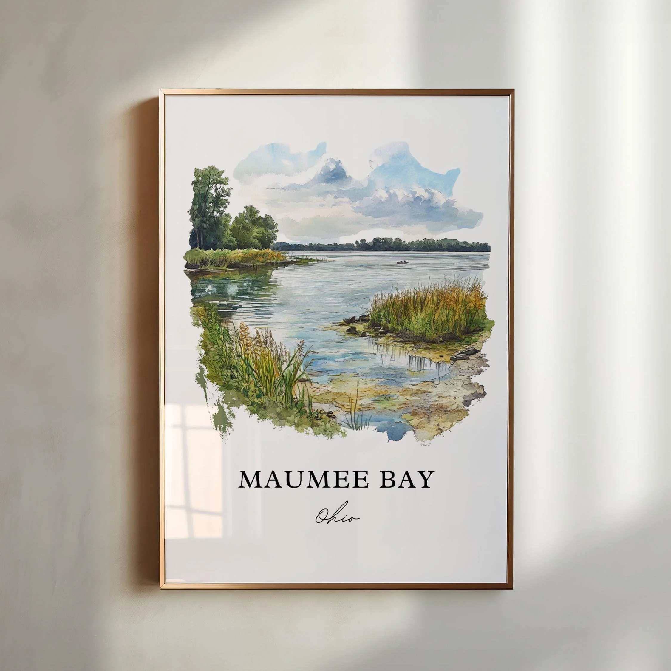 Maumee Bay, Ohio, Ohio – Watercolor Art Print
