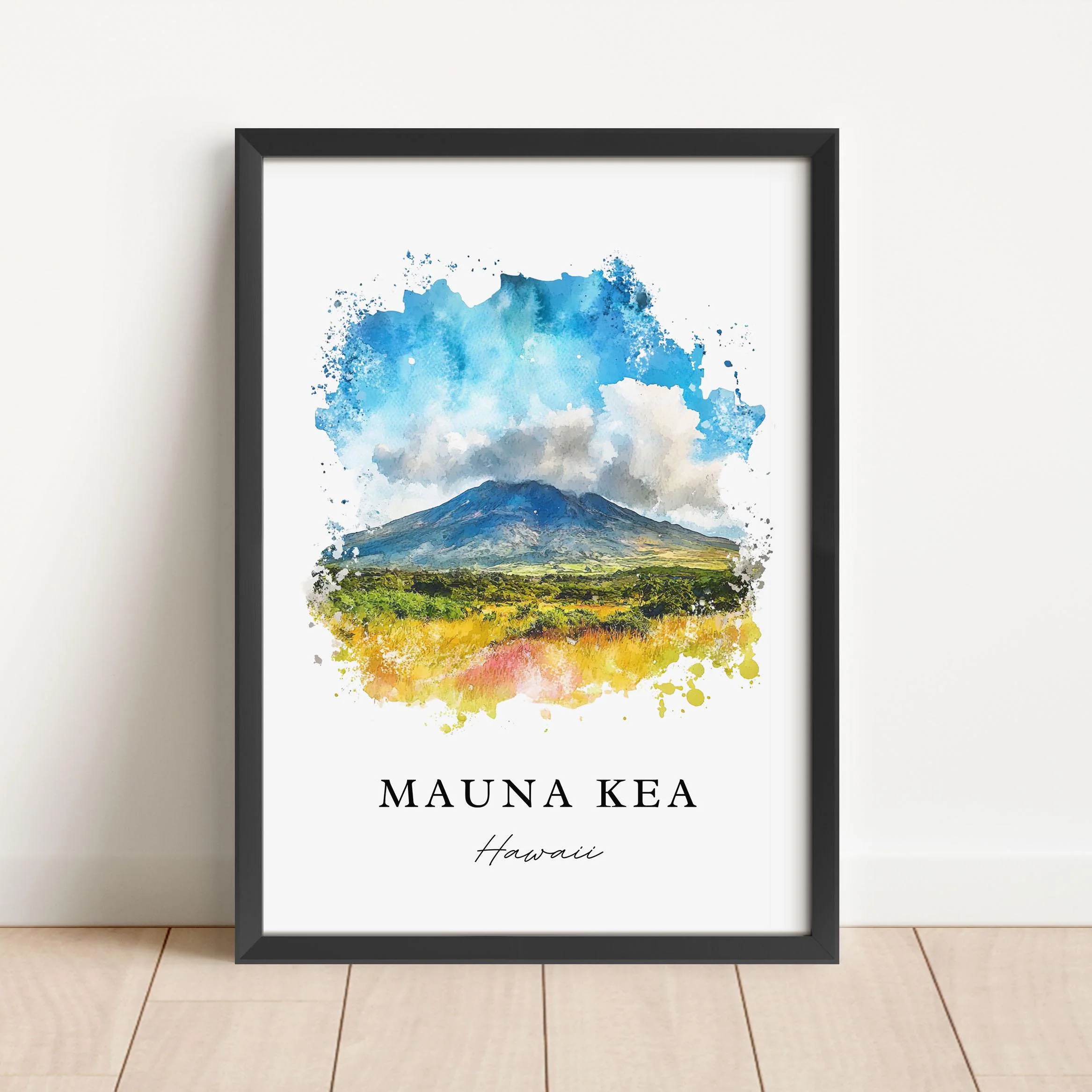 Mauna Kea, Hawaii Watercolor Art Print