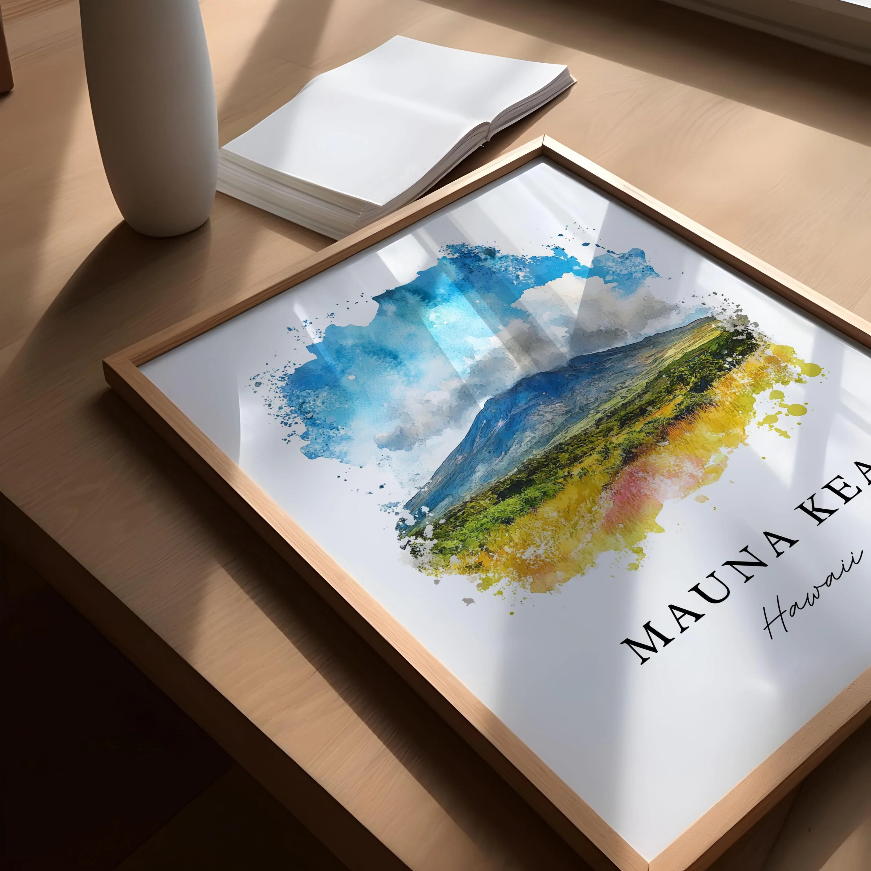 Mauna Kea, Hawaii Watercolor Art Print - Image 3