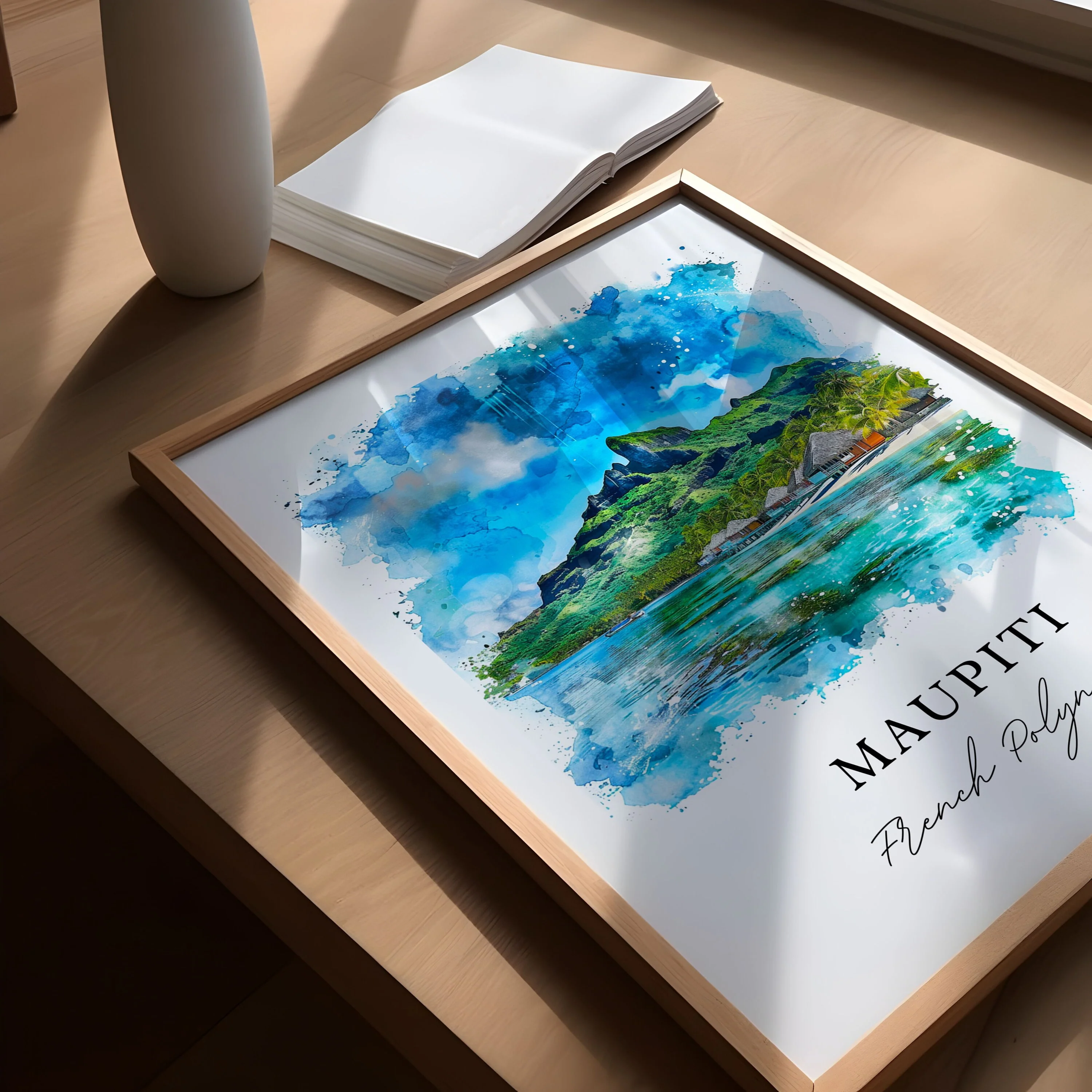 Maupiti, French Polynesia – Watercolor Art Print - Image 2