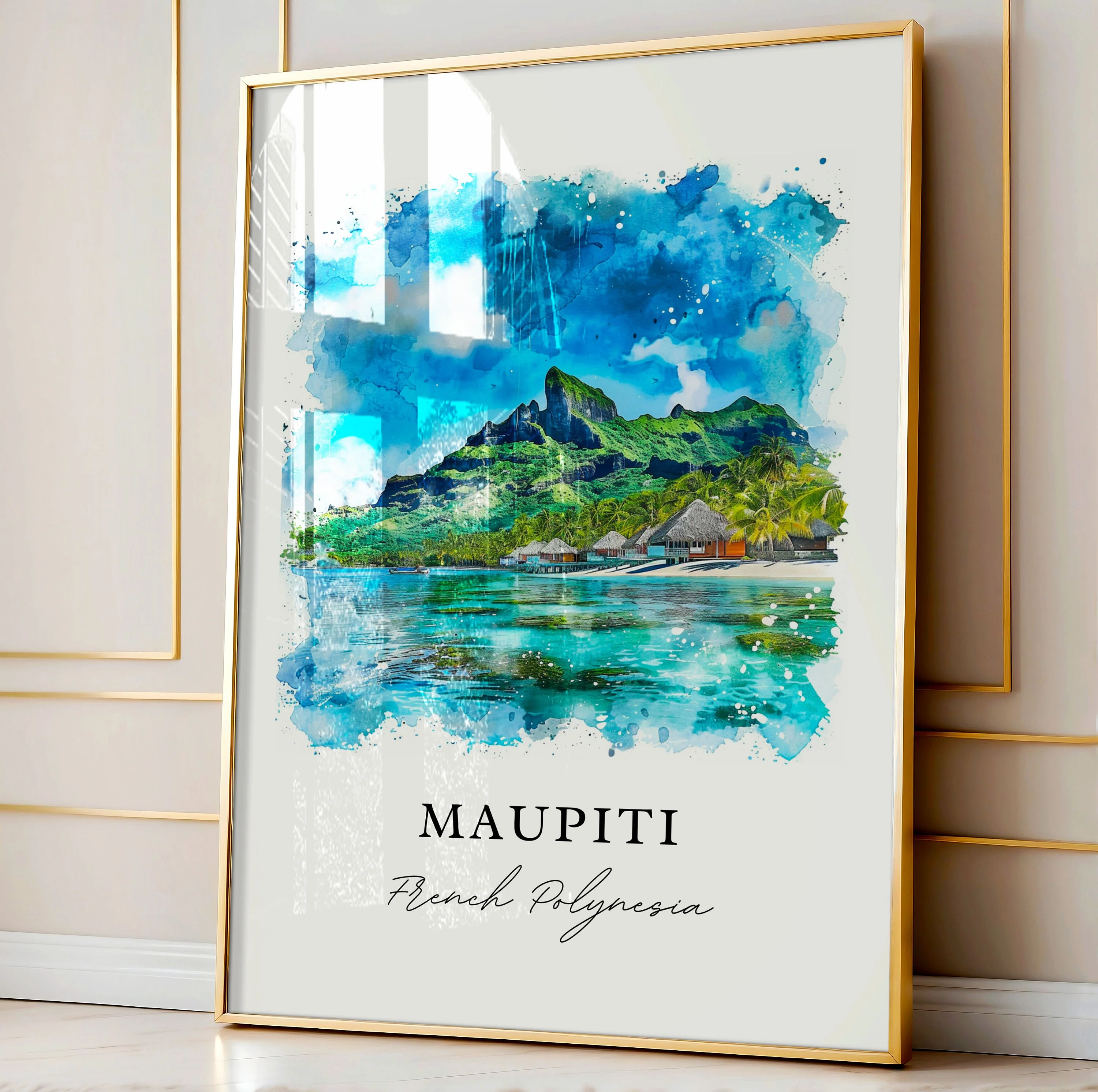 Maupiti, French Polynesia – Watercolor Art Print - Image 4