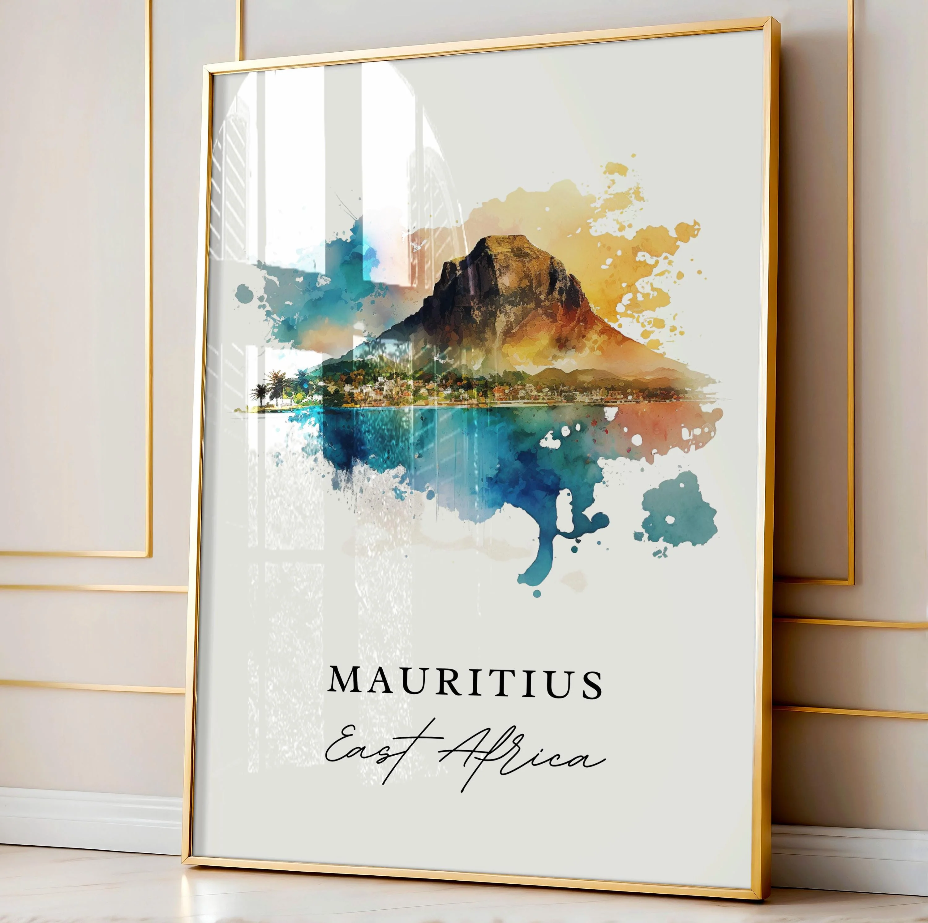 Mauritius, East Africa – Watercolor Art Print