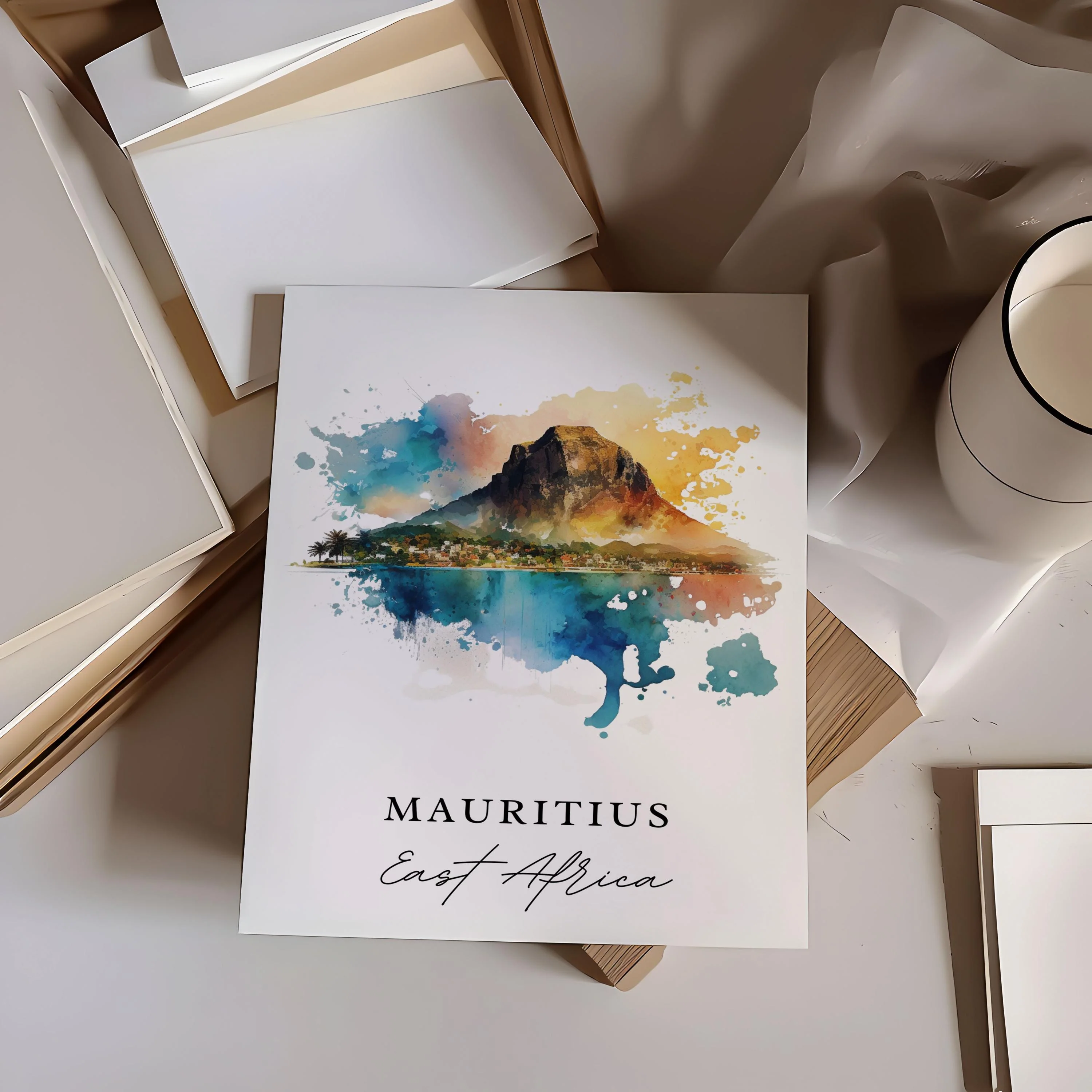 Mauritius, East Africa – Watercolor Art Print - Image 2