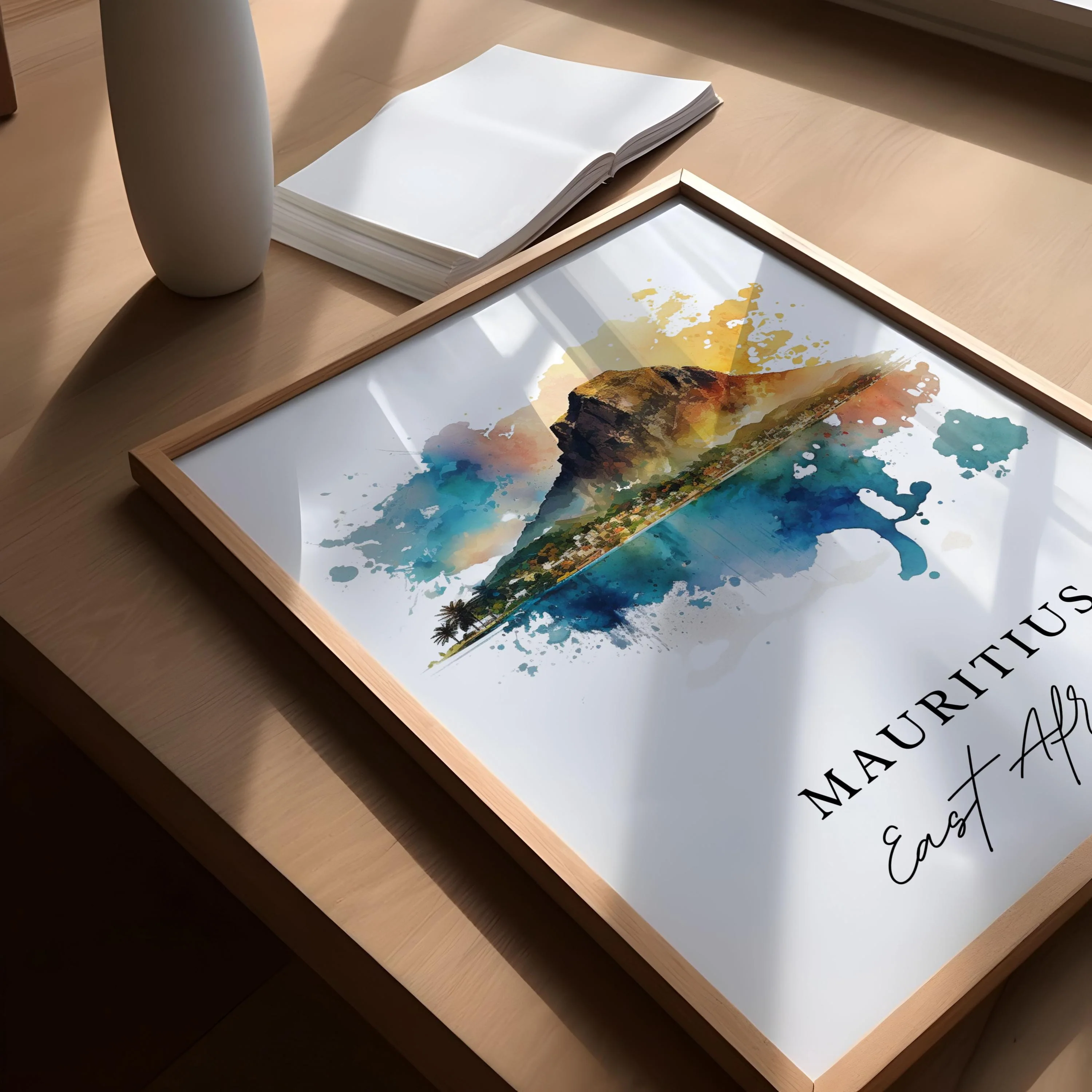 Mauritius, East Africa – Watercolor Art Print - Image 3