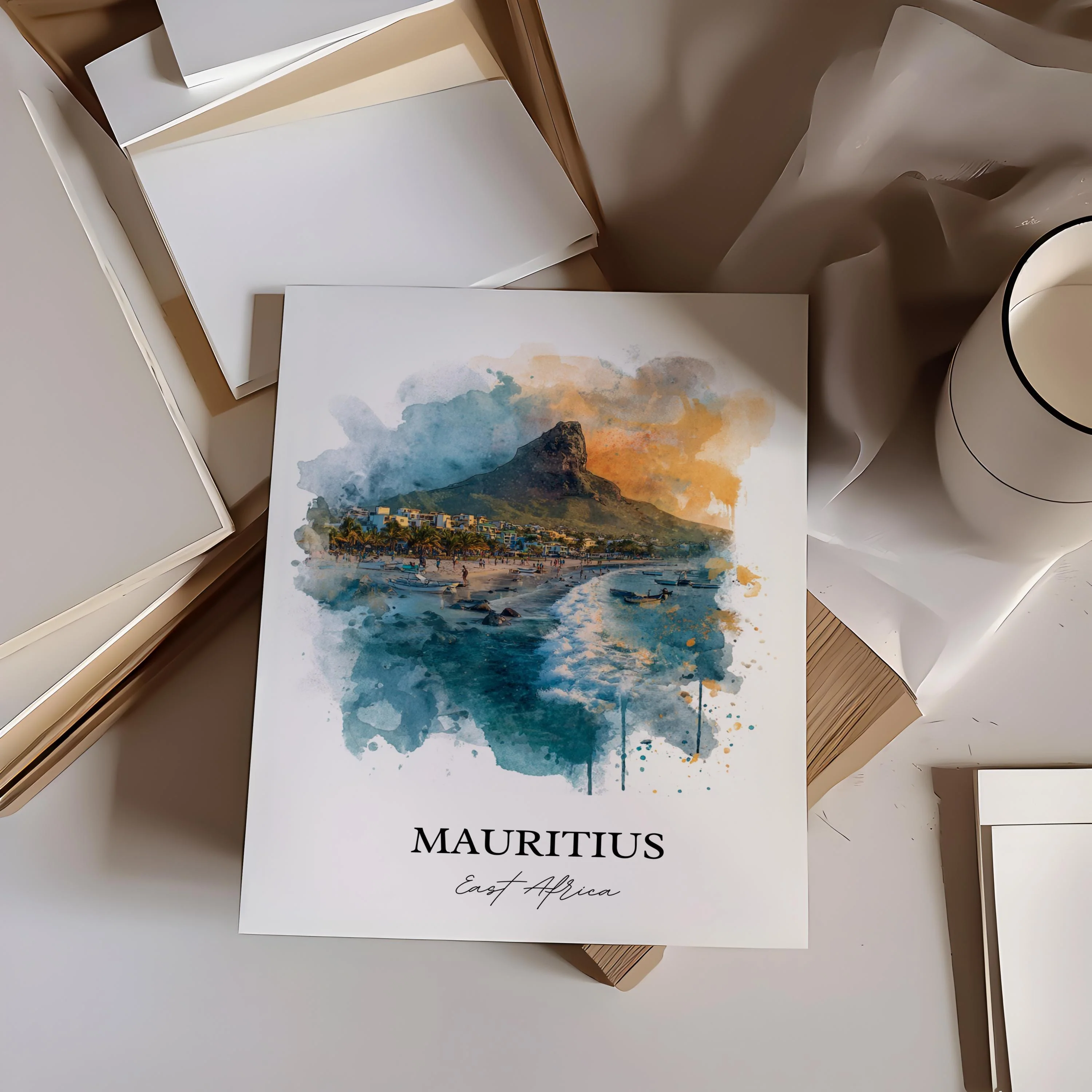 Mauritius, East Africa – Watercolor Art Print - Image 6