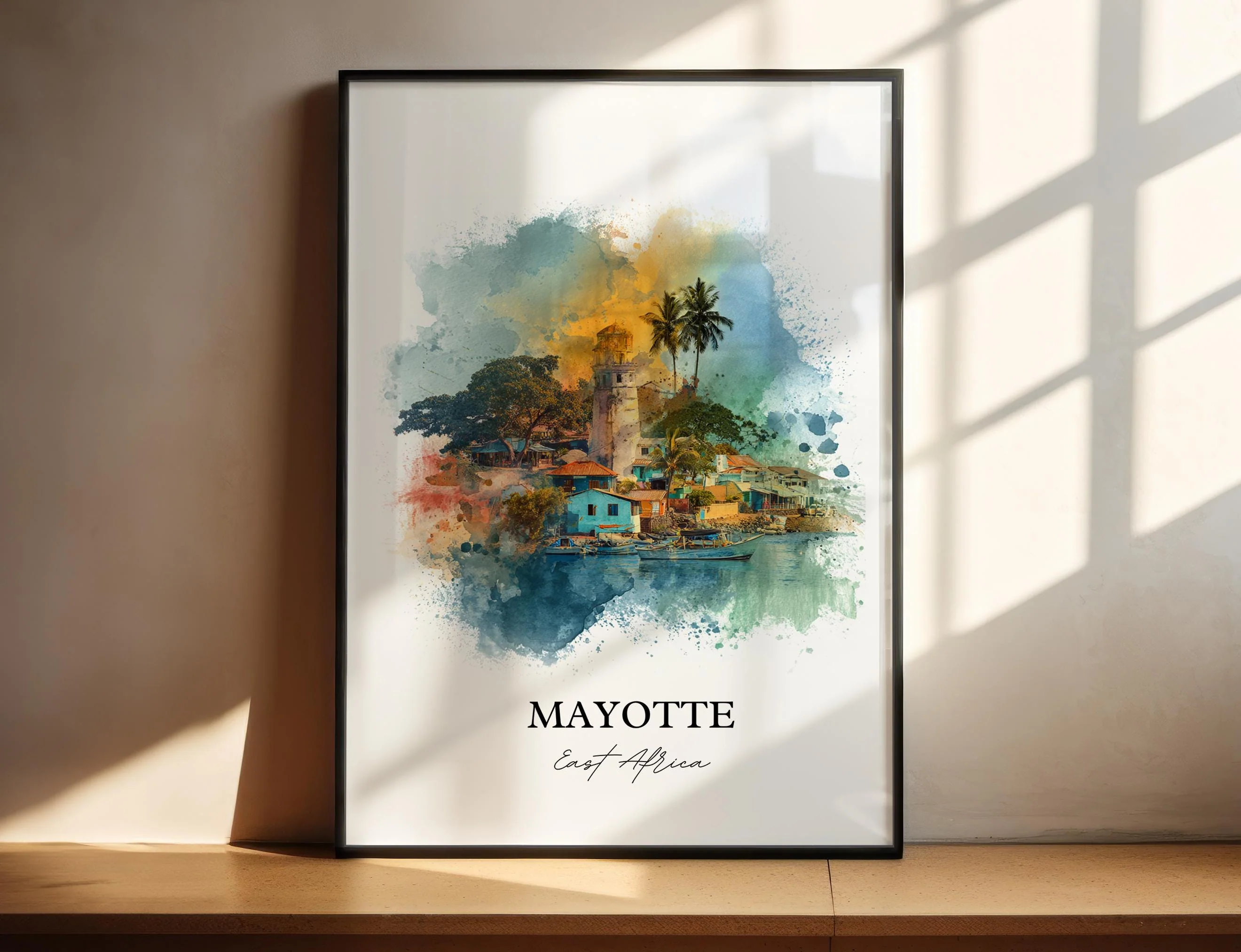 Mayotte, East Africa – Watercolor Art Print