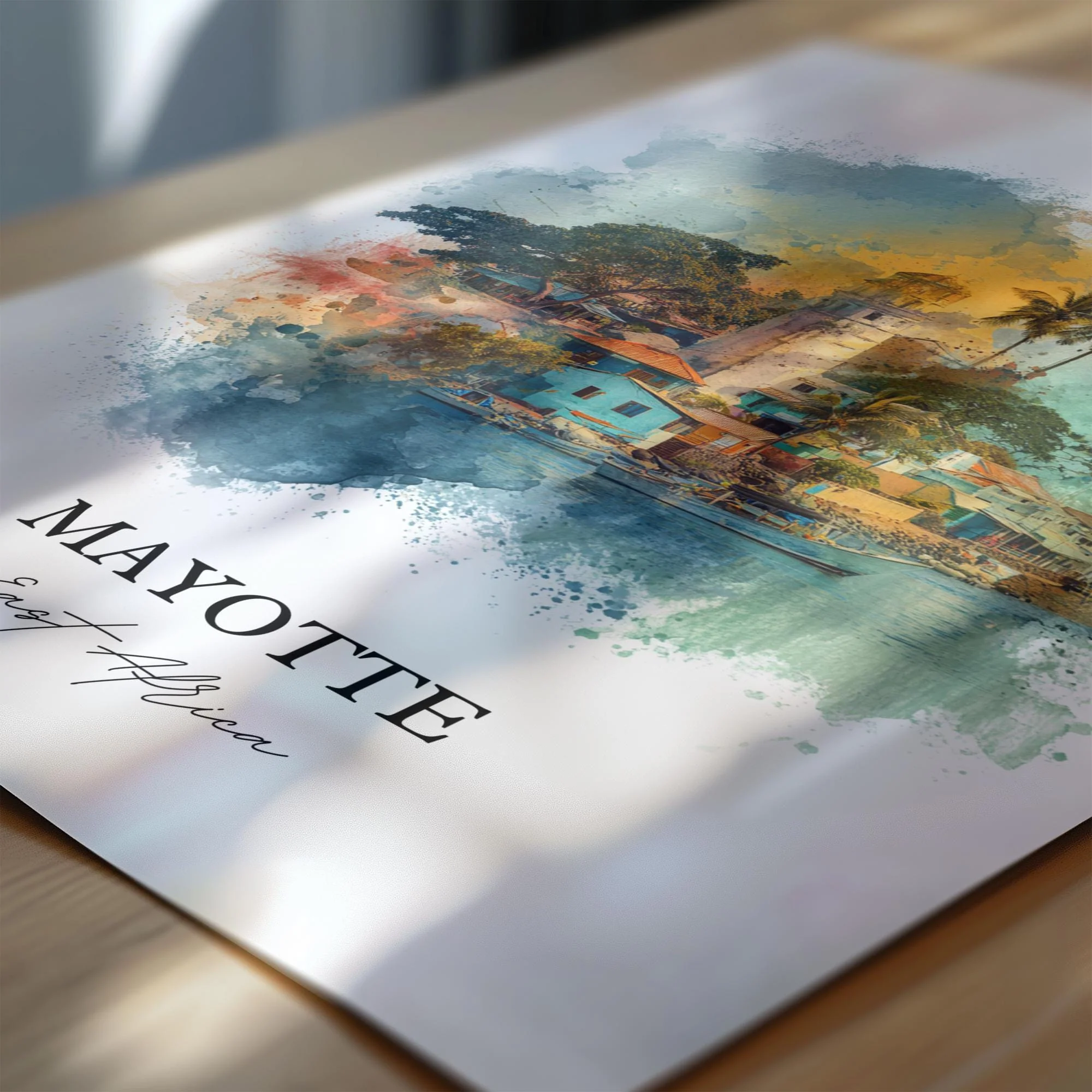 Mayotte, East Africa – Watercolor Art Print - Image 2