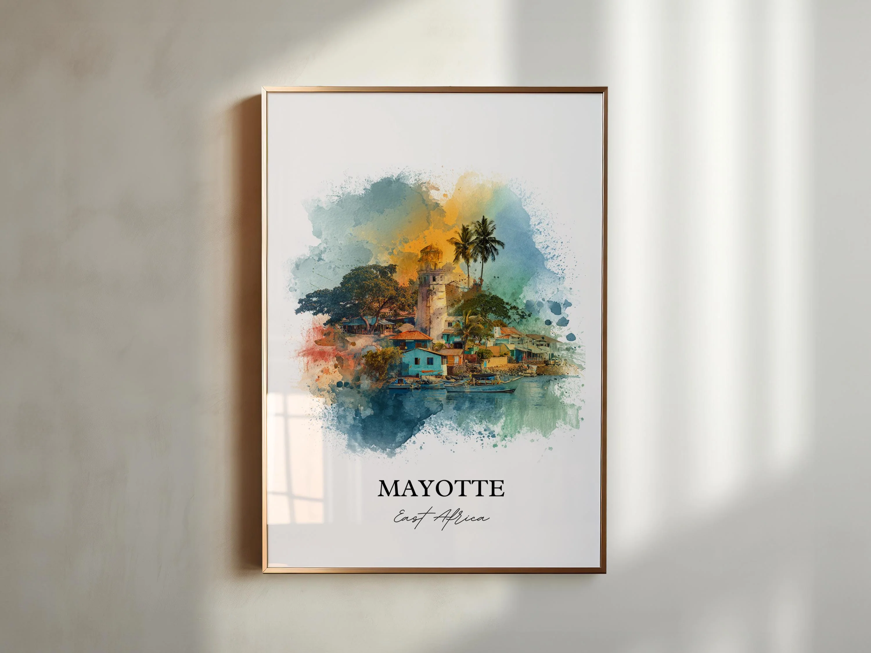 Mayotte, East Africa – Watercolor Art Print - Image 3