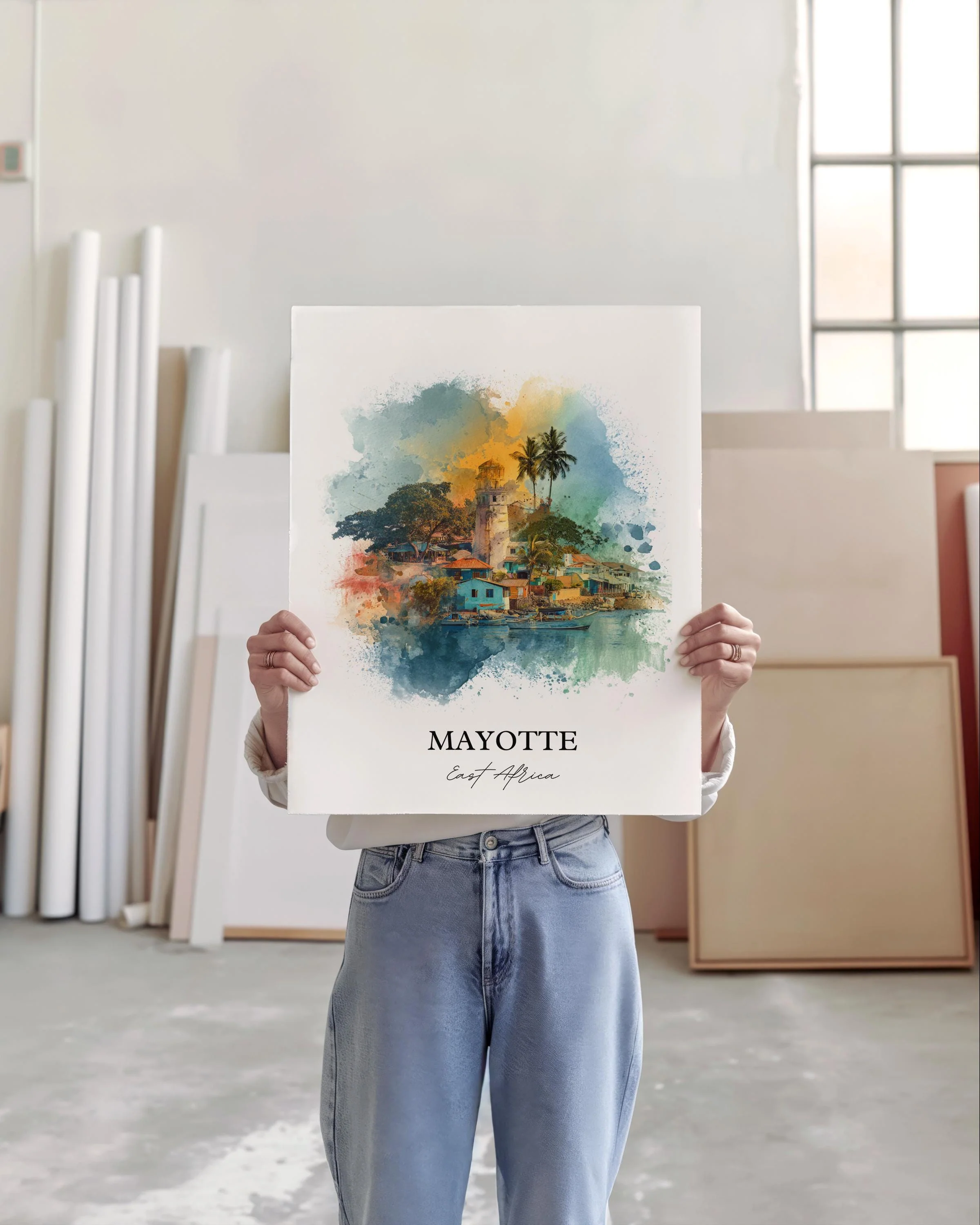 Mayotte, East Africa – Watercolor Art Print - Image 4