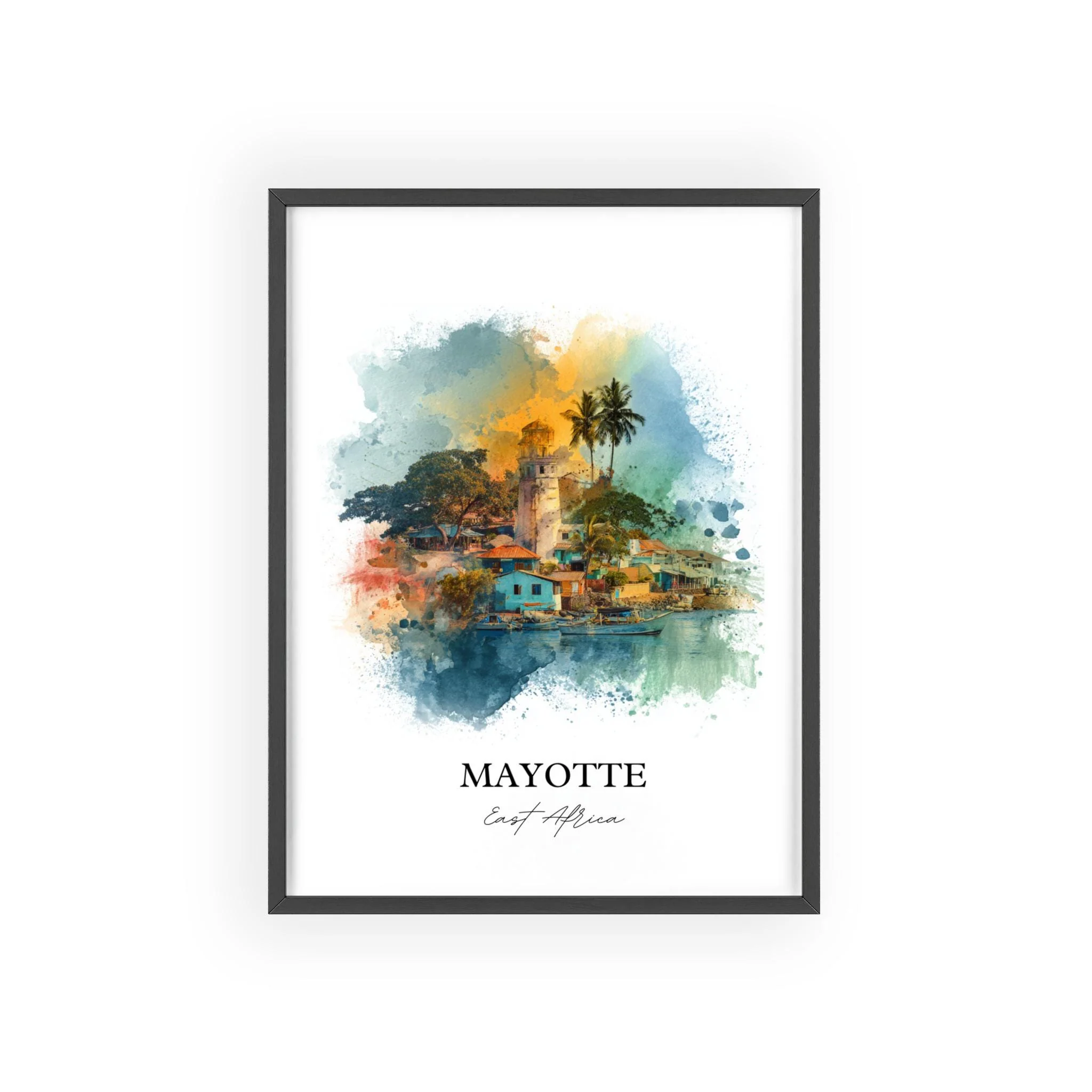 Mayotte, East Africa – Watercolor Art Print - Image 7