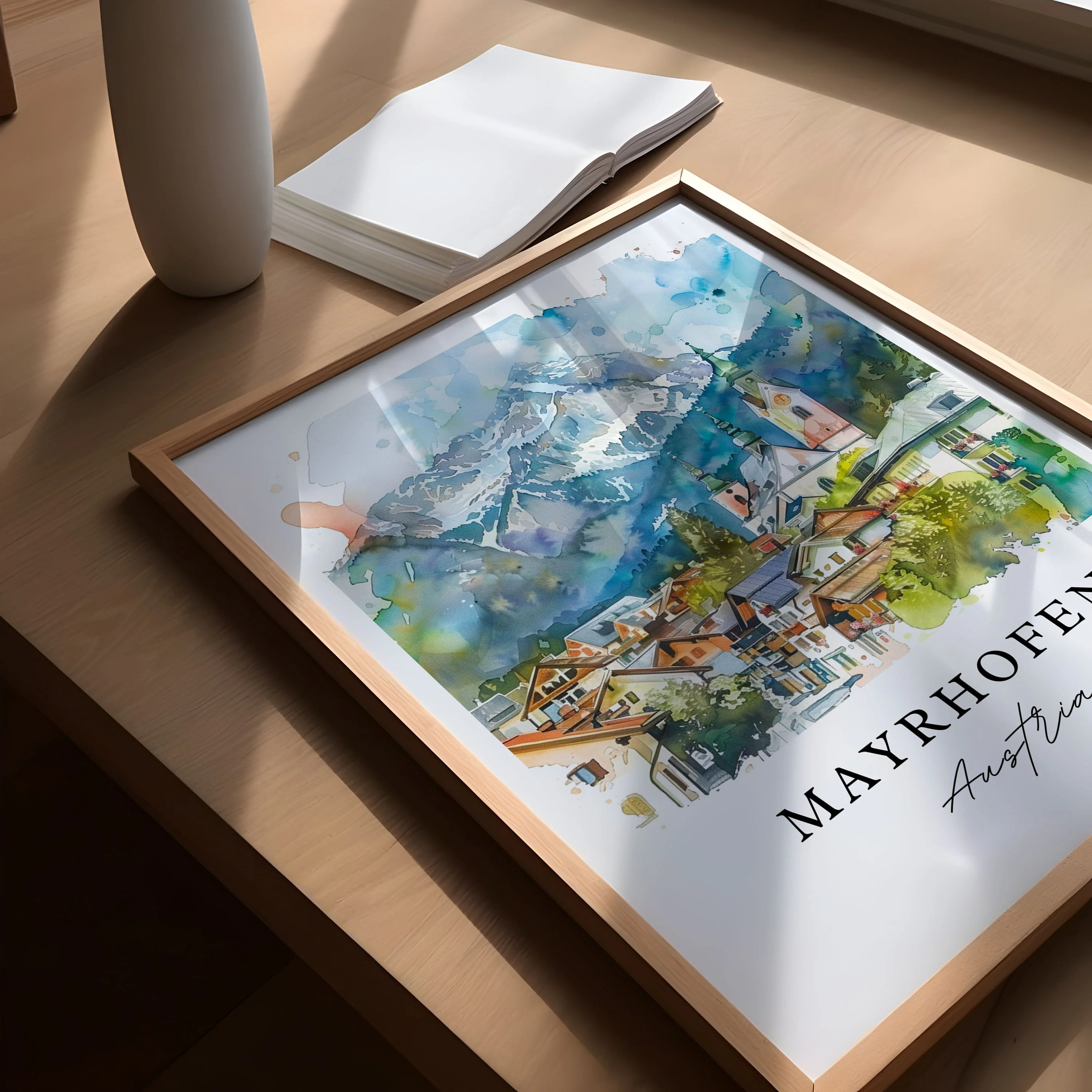 Mayrhofen, Austria – Watercolor Art Print - Image 3