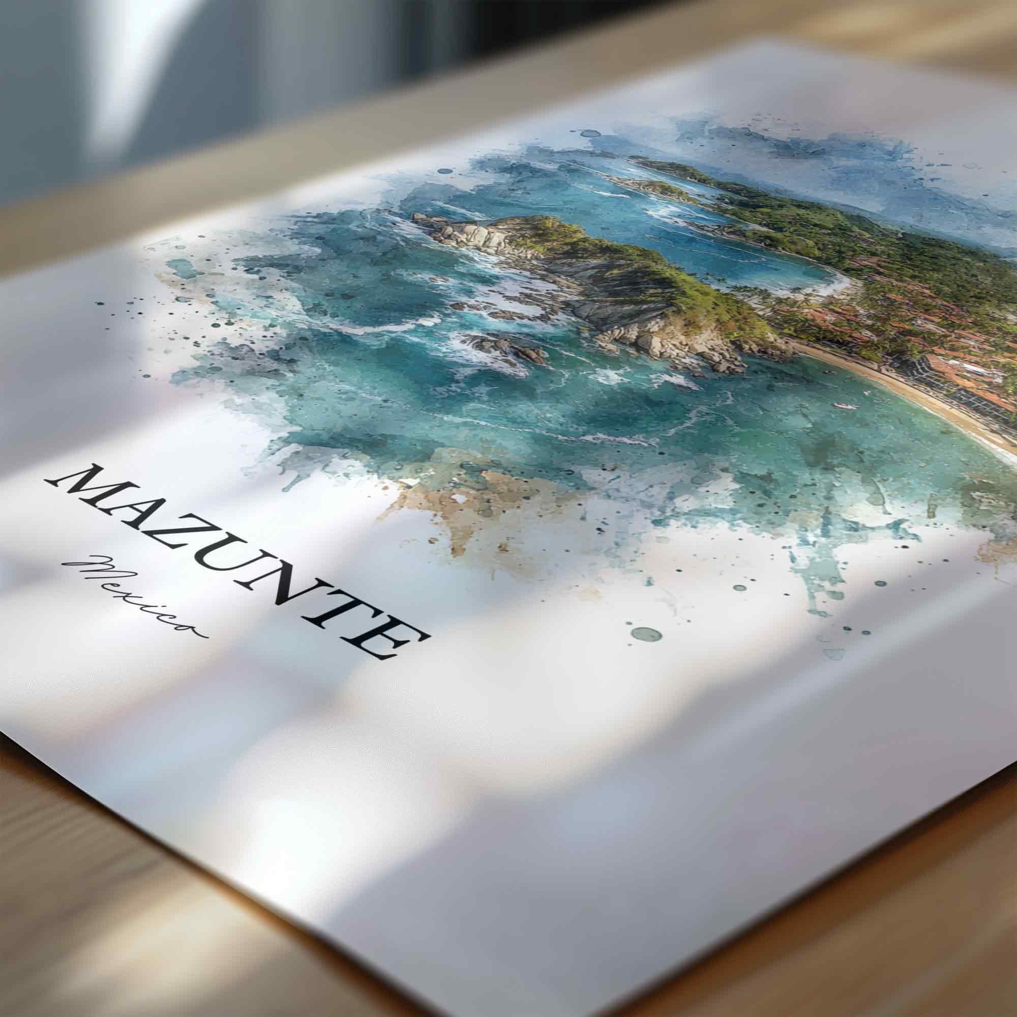 Mazunte, Mexico – Watercolor Art Print Mermejita - Image 2