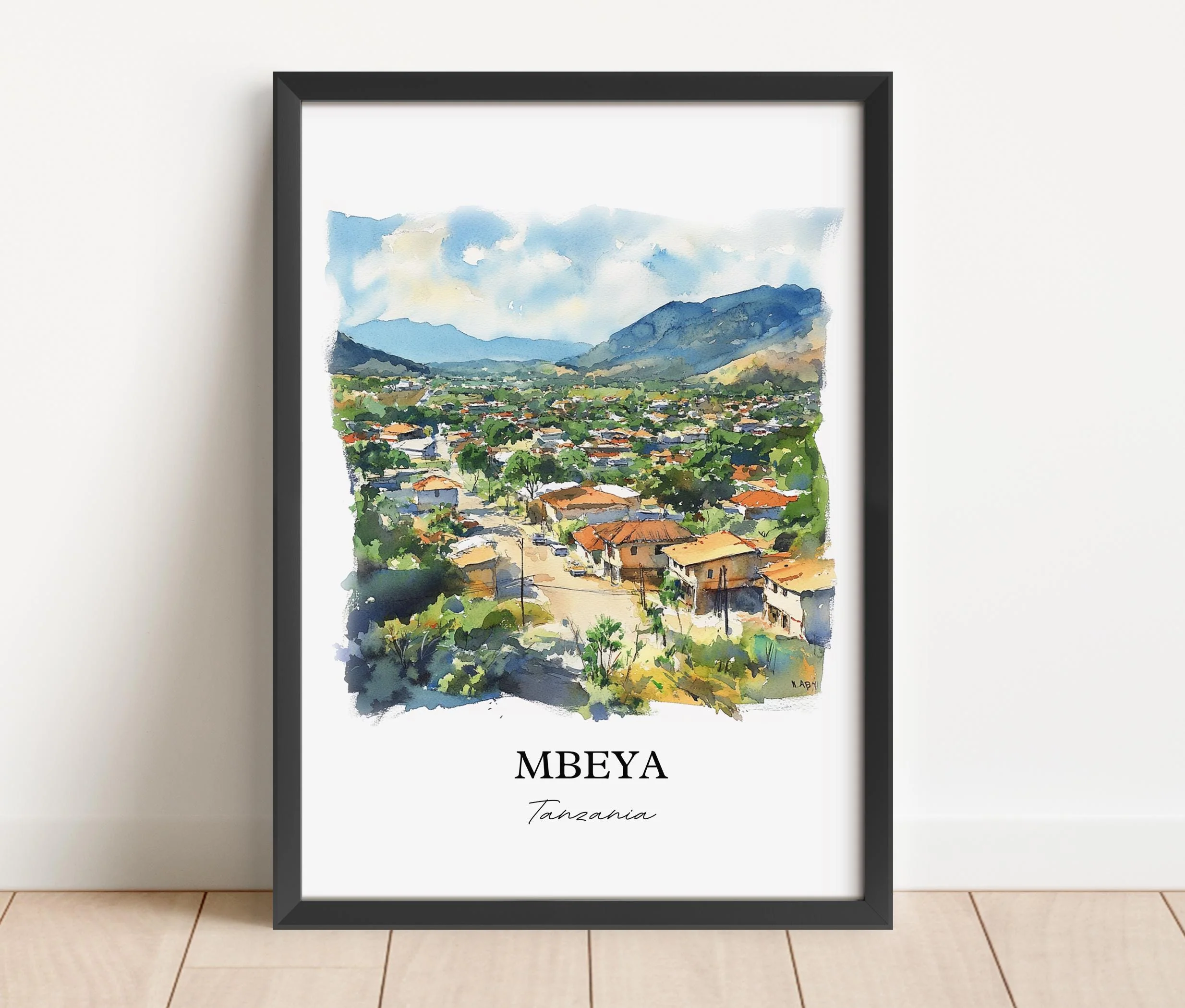 Mbeya, Tanzania – Watercolor Art Print - Image 4