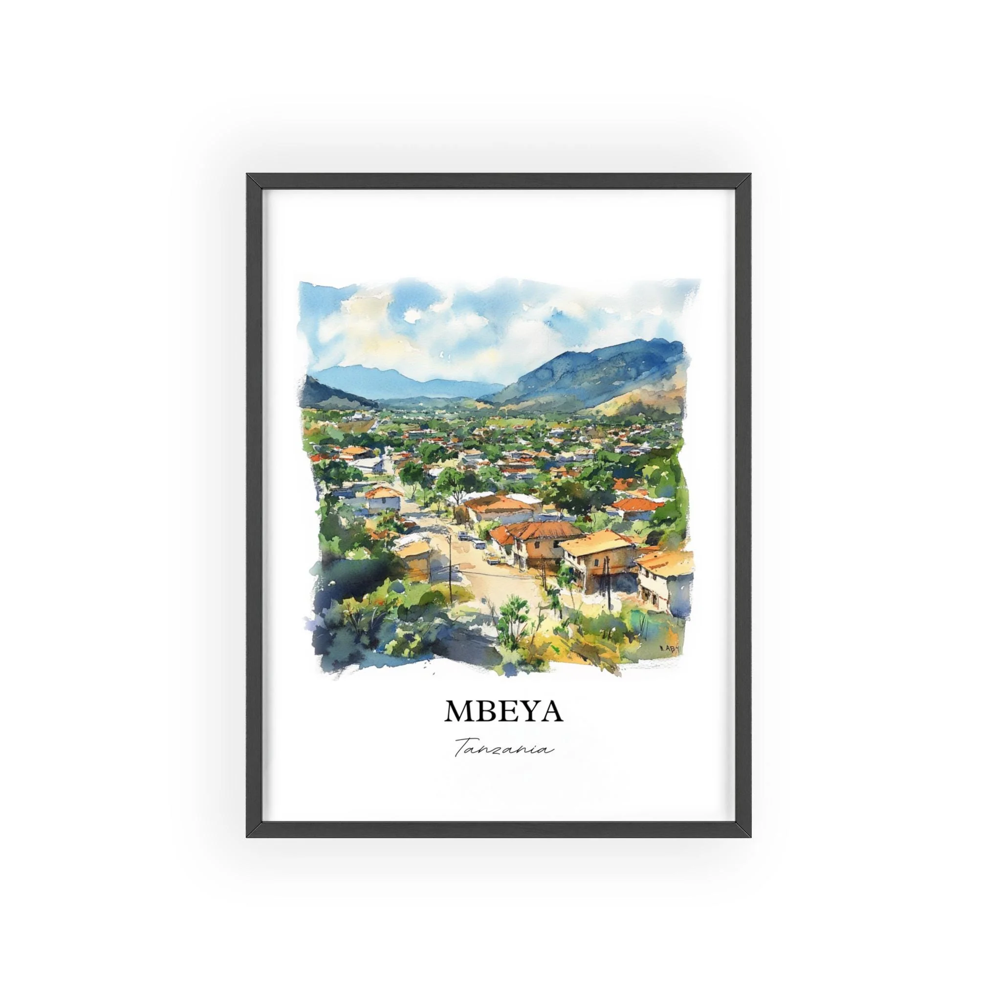 Mbeya, Tanzania – Watercolor Art Print - Image 7