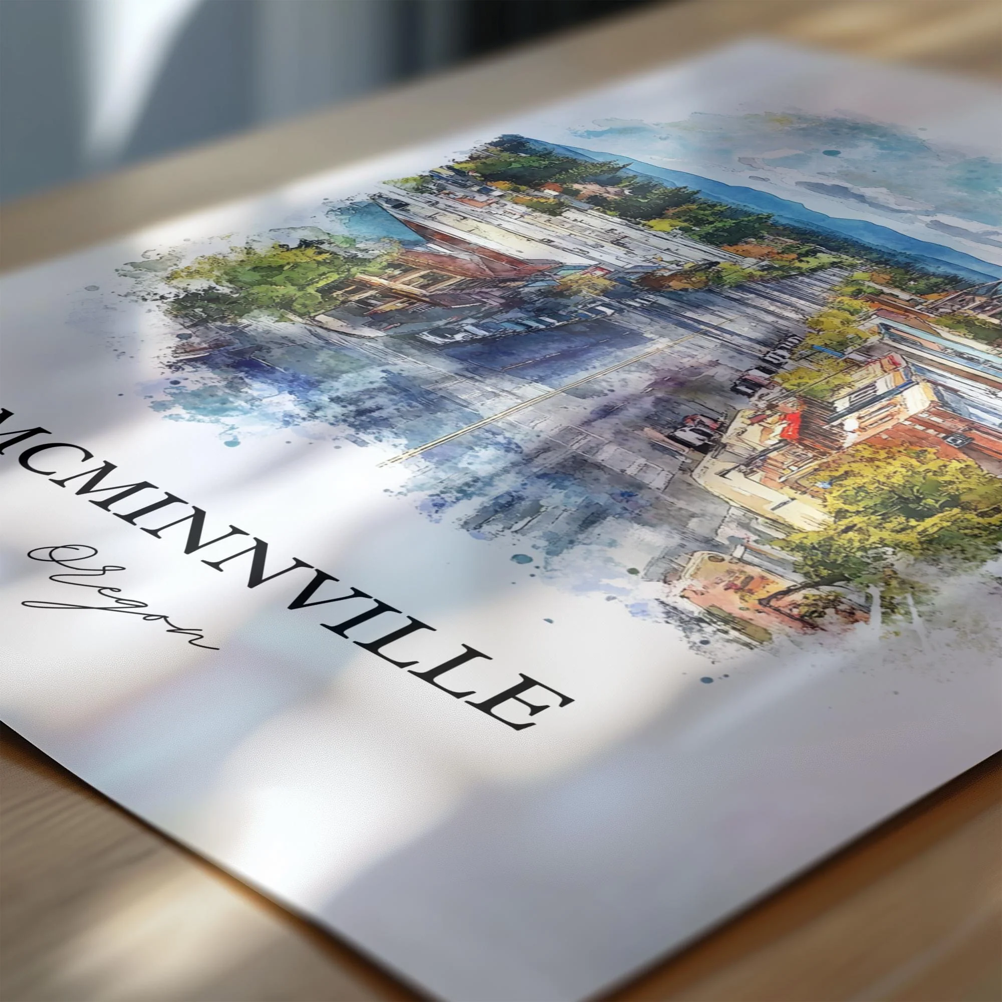 McMinnville, USA – Watercolor Art Print - Image 2