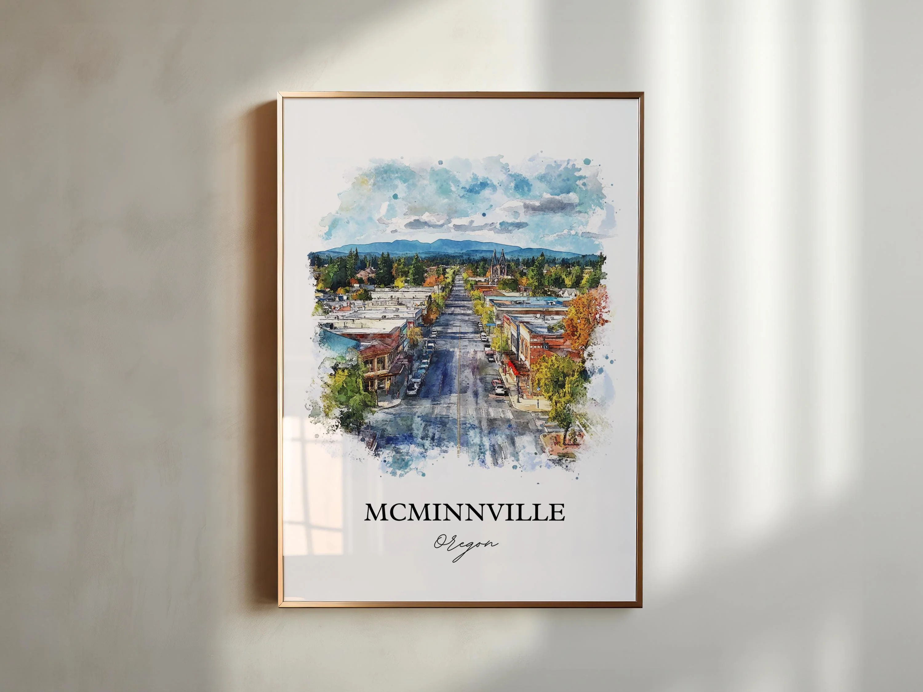 McMinnville, USA – Watercolor Art Print - Image 3