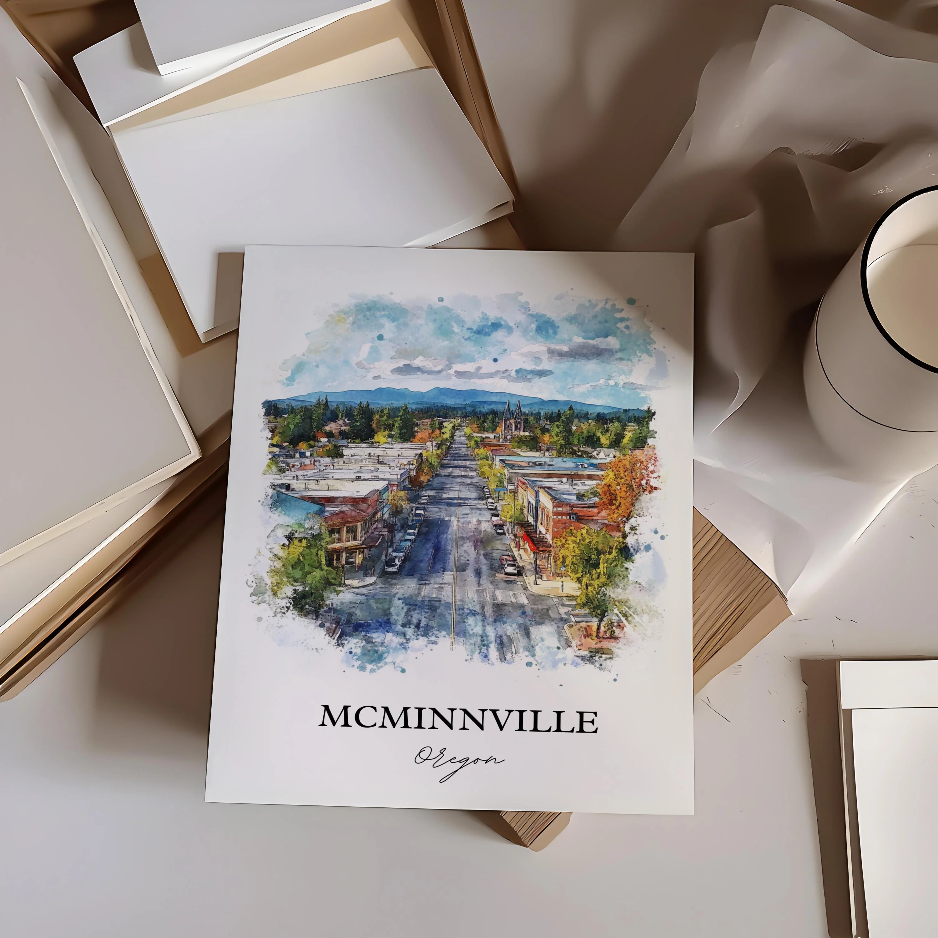 McMinnville, USA – Watercolor Art Print - Image 4